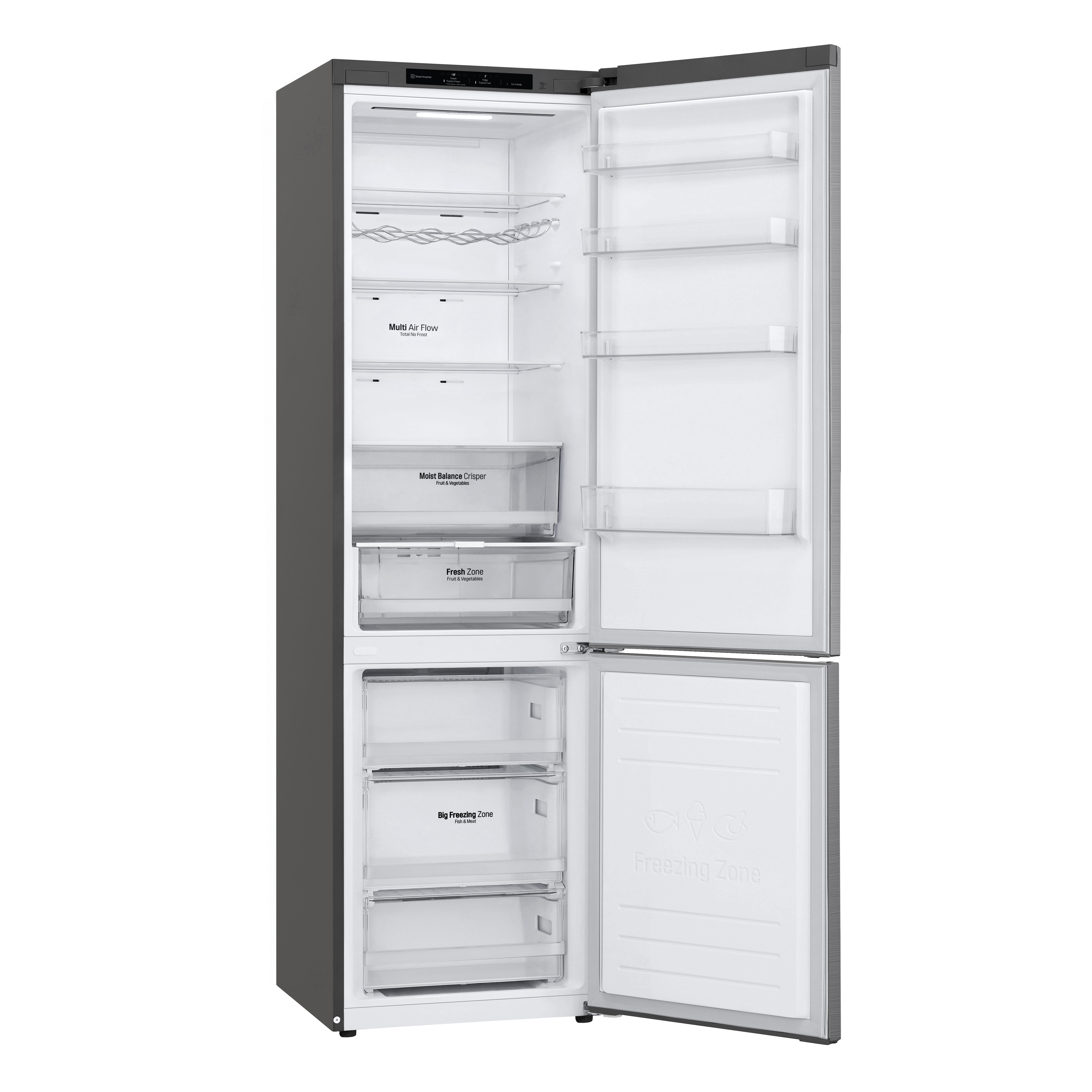 Voir la diapositive 10 : LG Réfrigérateur combiné GBB62PZGDN, 384 L, Froid ventilé No frost, D