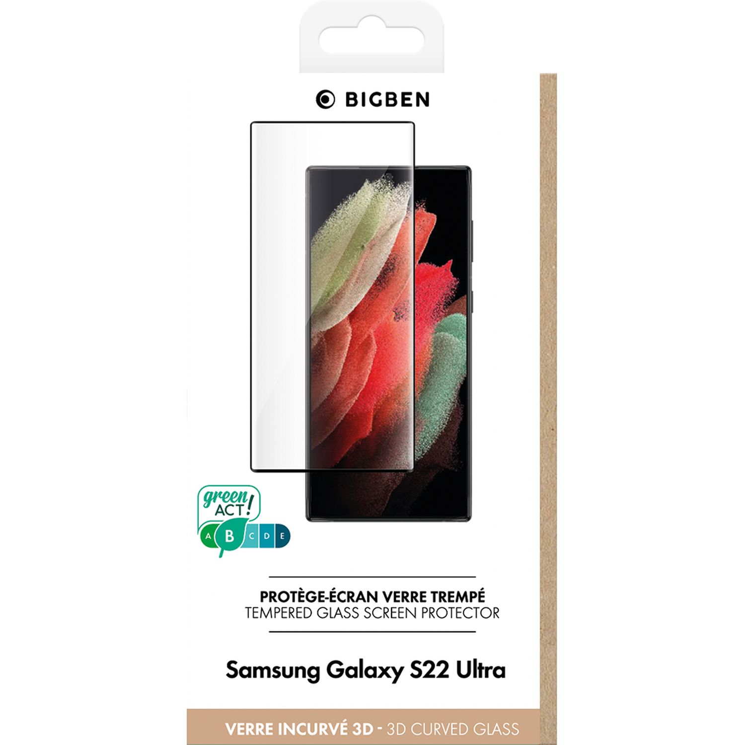 Voir la diapositive 2 : BIGBEN Protège écran pour Samsung Galaxy S22 Ultra 5G