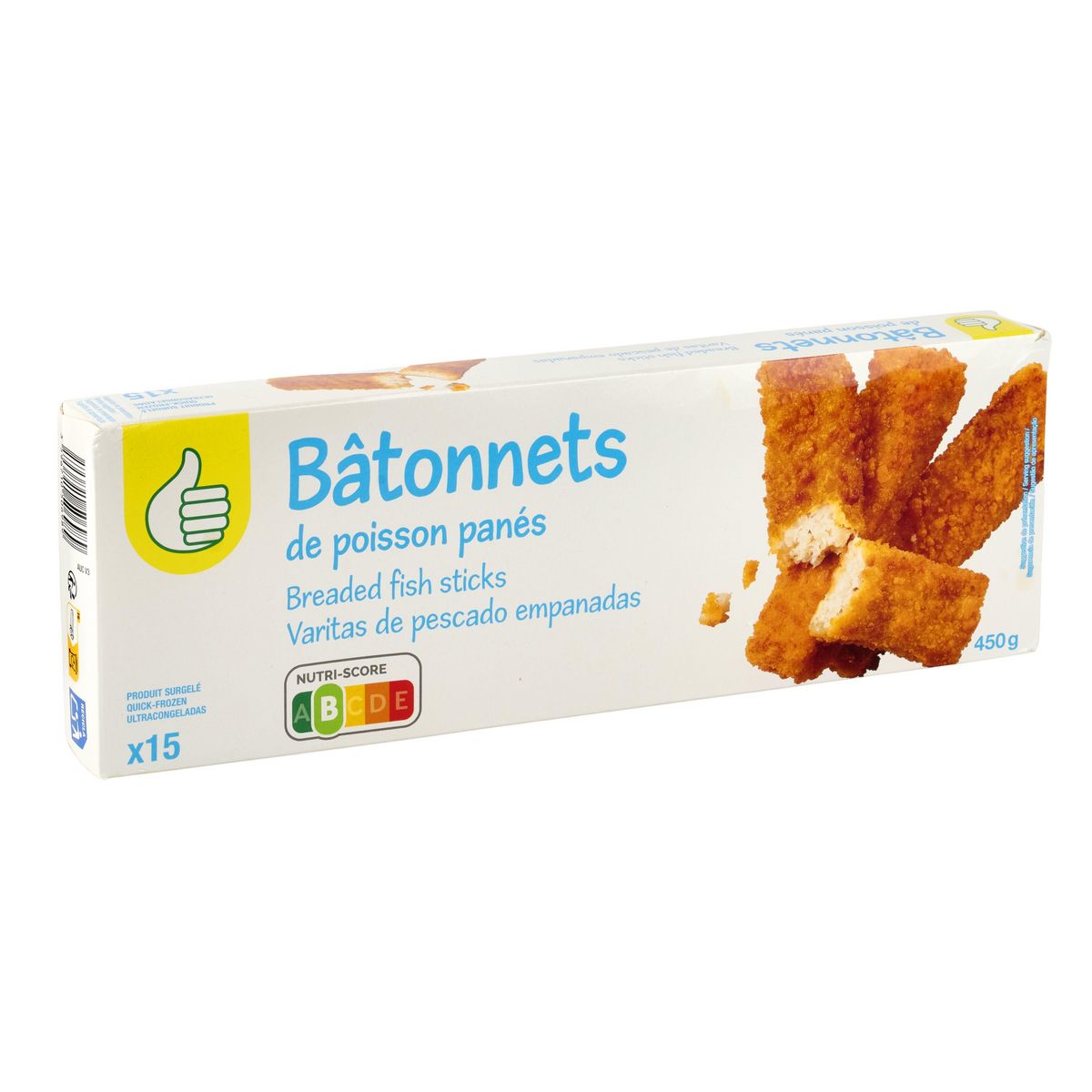 POUCE Bâtonnets de poisson panés 15 pièces 450g