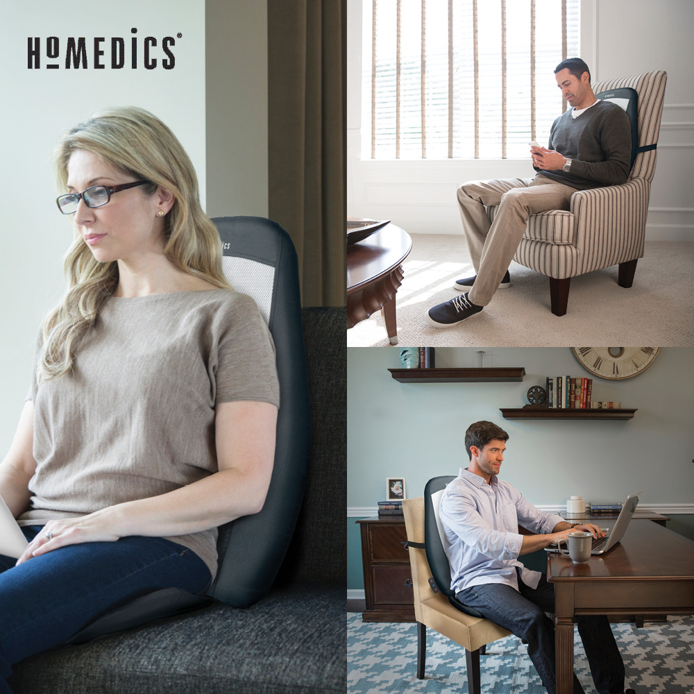 Voir la diapositive 5 : HOMEDICS Siège de massage HMSBM195H - Gris