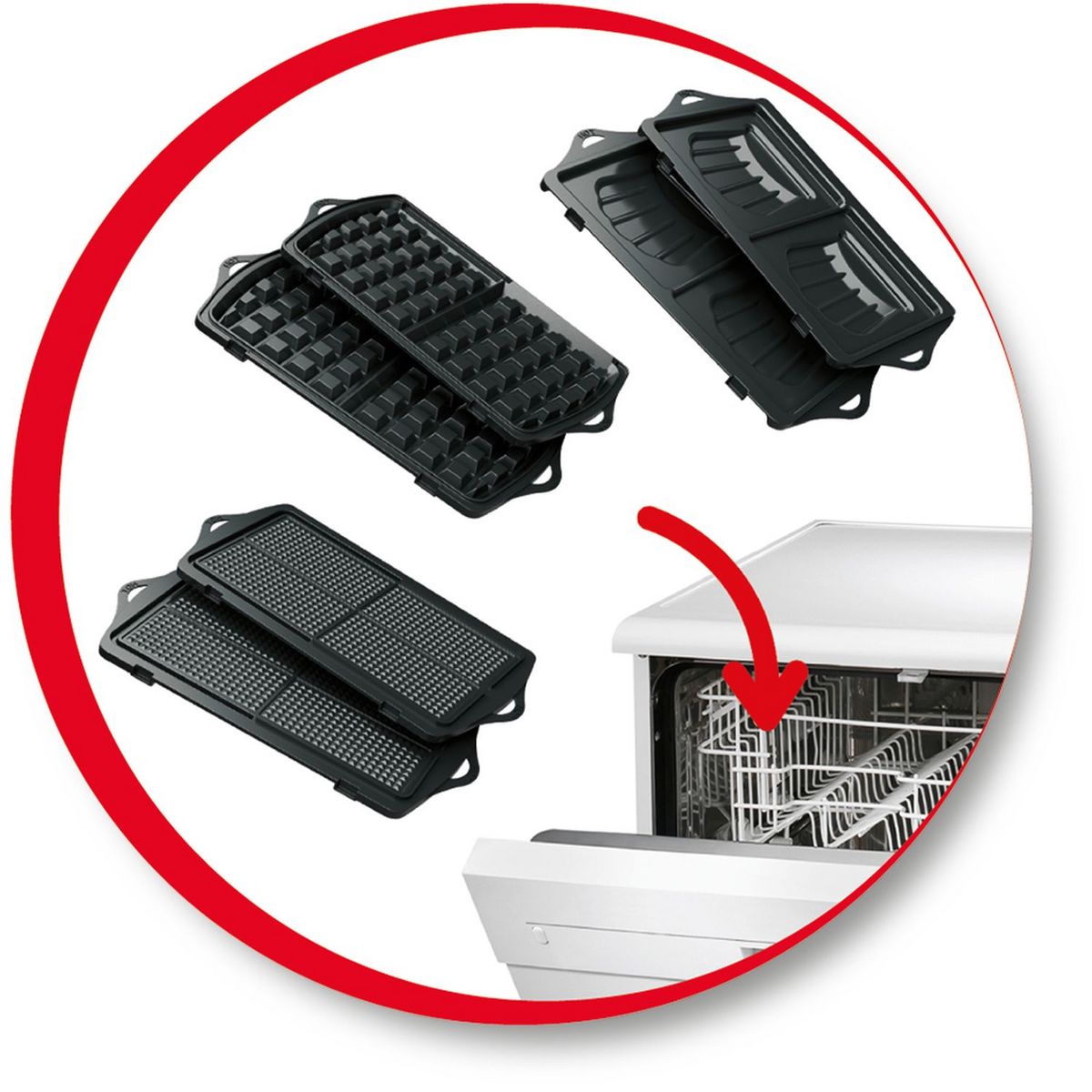 TEFAL Gaufrier croque-monsieur 3-en-1 SW614B01 - Gris noir