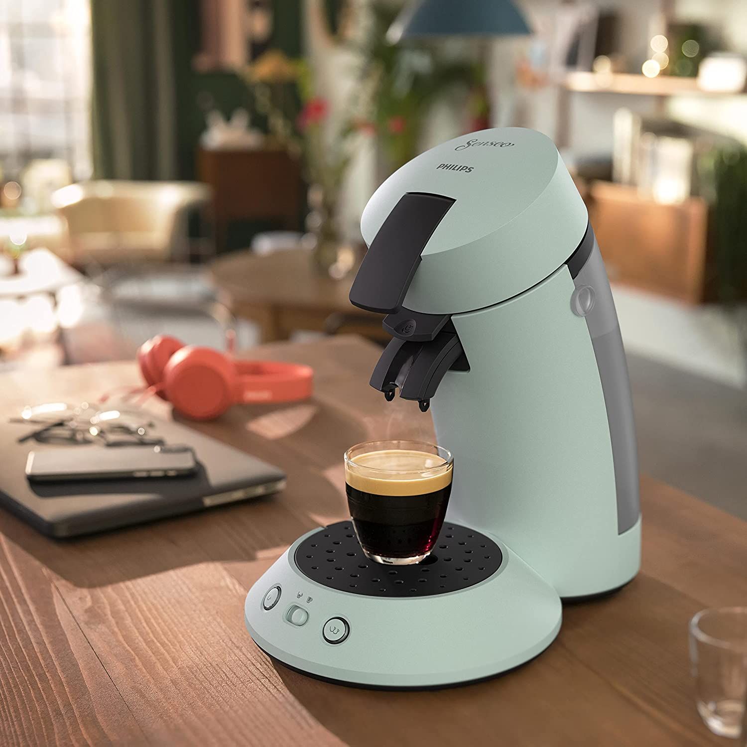 Voir la diapositive 4 : PHILIPS Cafetière à dosette senseo CSA210/21 - Vert menthe