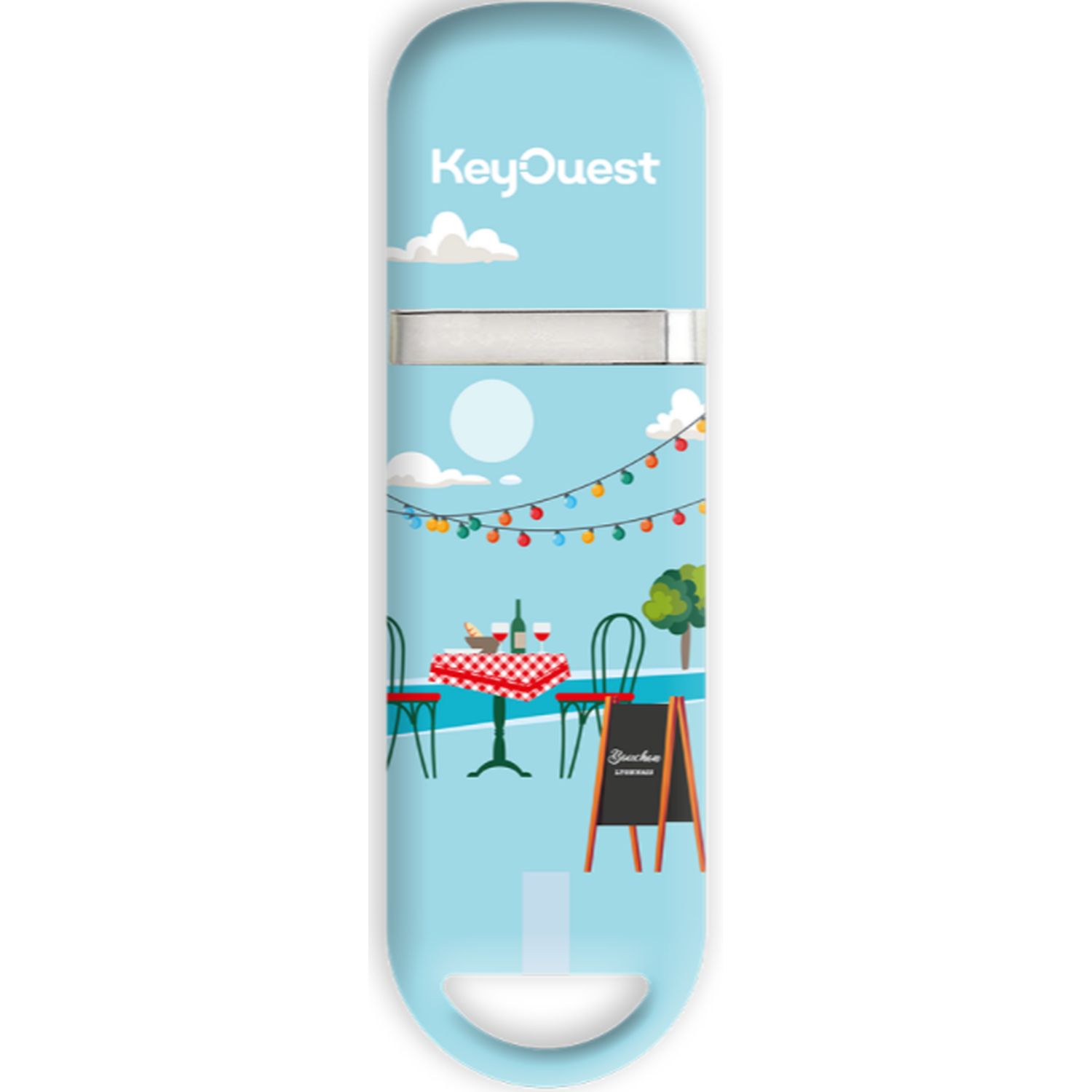 Voir la diapositive 3 : KEYOUEST Clé USB 32Go Lyon - Bleu à motif