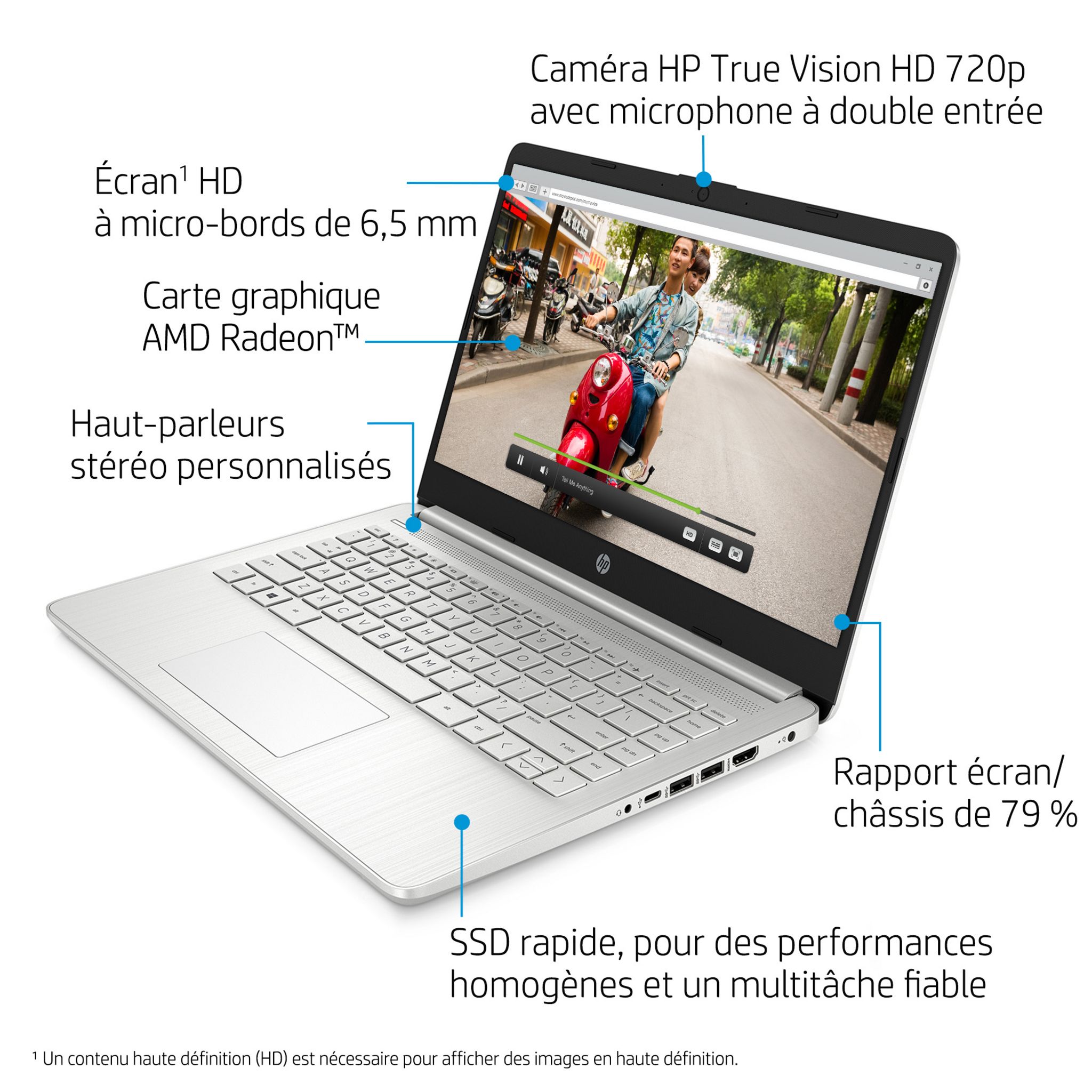 Voir la diapositive 4 : HP PC portable 14S-FQ1023NF 