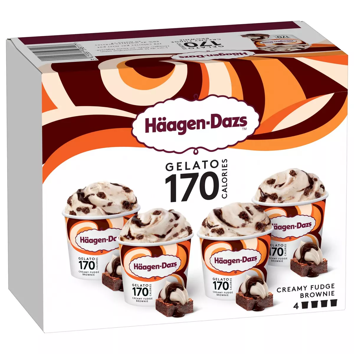 HAAGEN DAZS Mini pot crème glacée gelato brownie 4 pièces 288g
