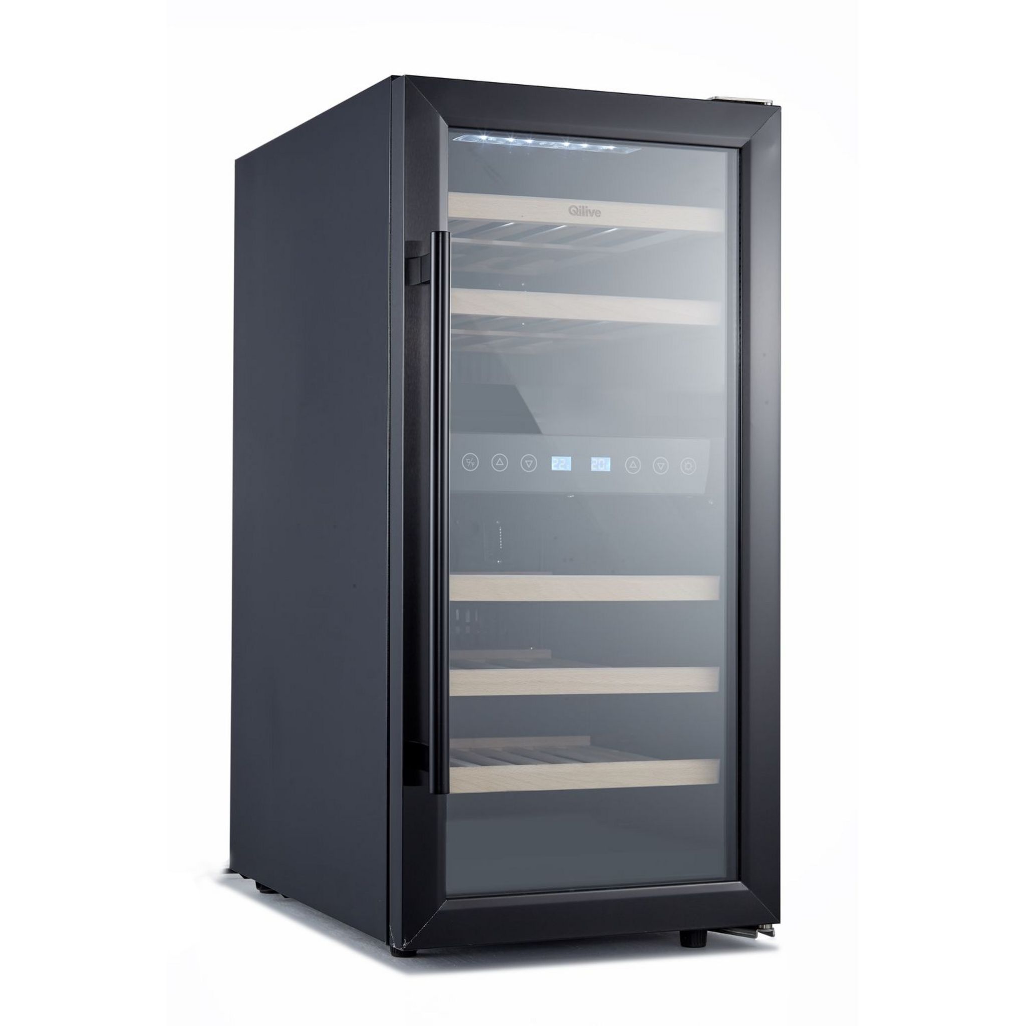 Voir la diapositive 5 : QILIVE Cave à vin 600110238, 33 bouteilles, 41 dB, Porte vitrée