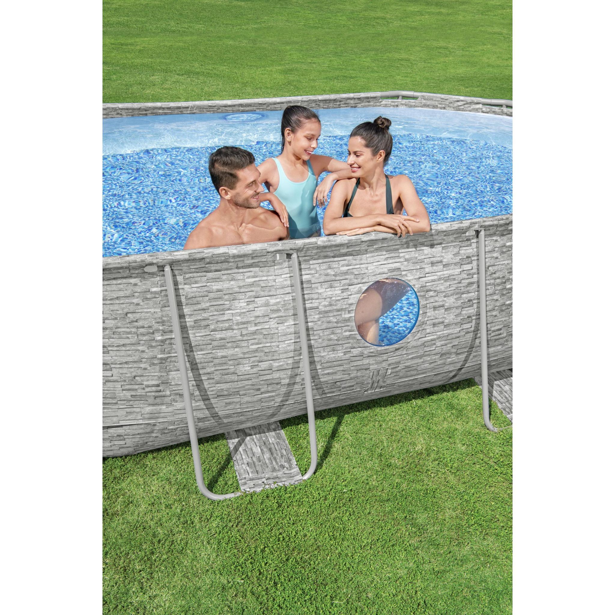 Voir la diapositive 4 : BESTWAY Piscine tubulaire ovale - 488x305x107cm
