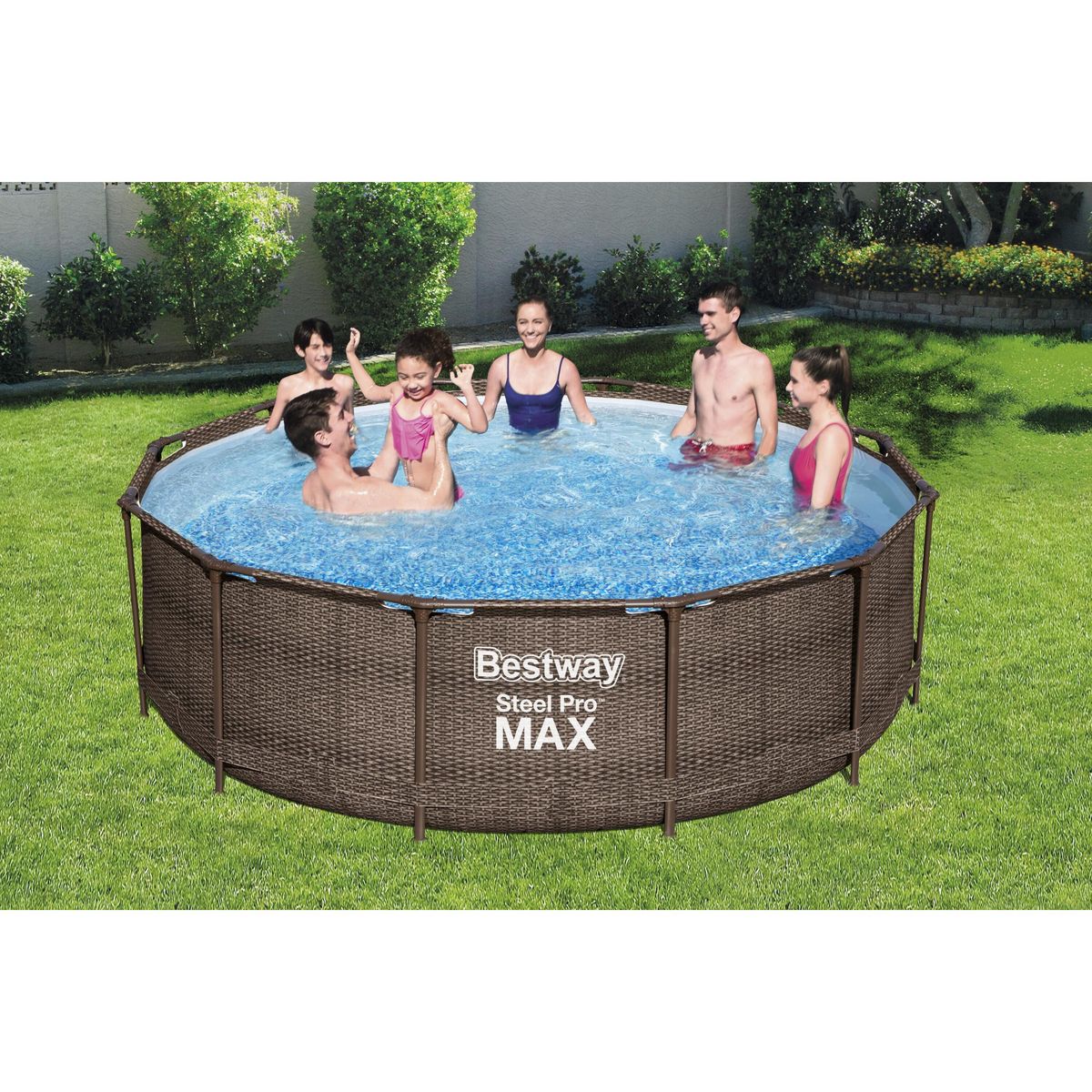 BESTWAY Piscine tubulaire Bestway ronde Ø 3,66 x 1,00 m Steel Pro Max - Rotin