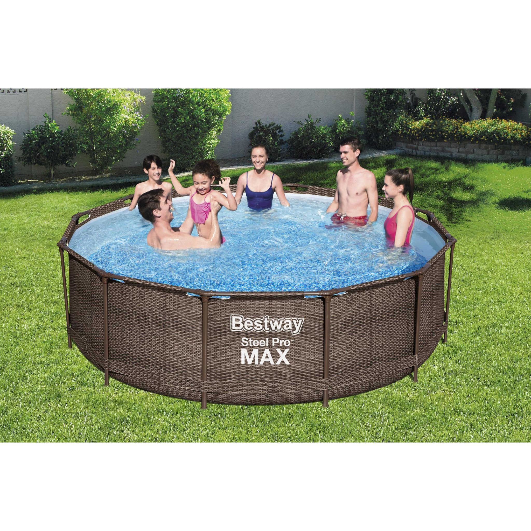 Voir la diapositive 3 : BESTWAY Piscine tubulaire Bestway ronde Ø 3,66 x 1,00 m Steel Pro Max - Rotin