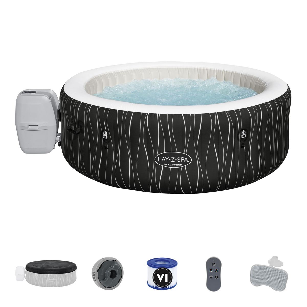 BESTWAY Spa gonflable rond 4-6 personnes 196x66cm HOLLYWOOD