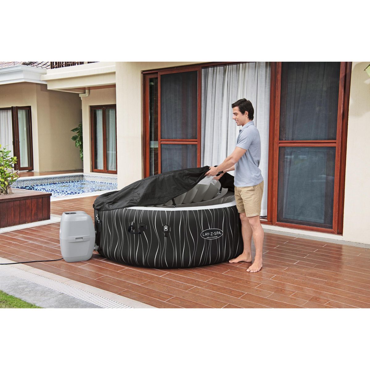 BESTWAY Spa gonflable rond 4-6 personnes 196x66cm HOLLYWOOD