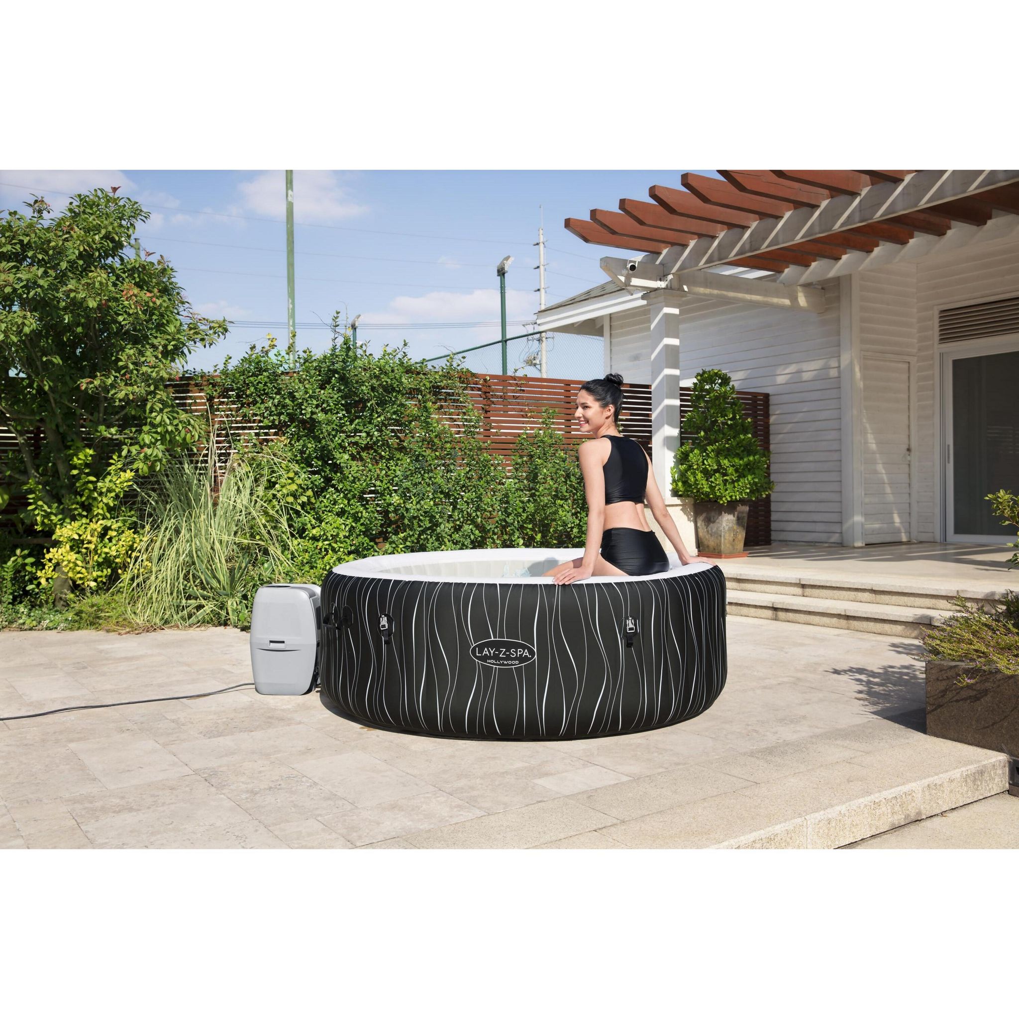 Voir la diapositive 6 : BESTWAY Spa gonflable rond 4-6 personnes 196x66cm HOLLYWOOD