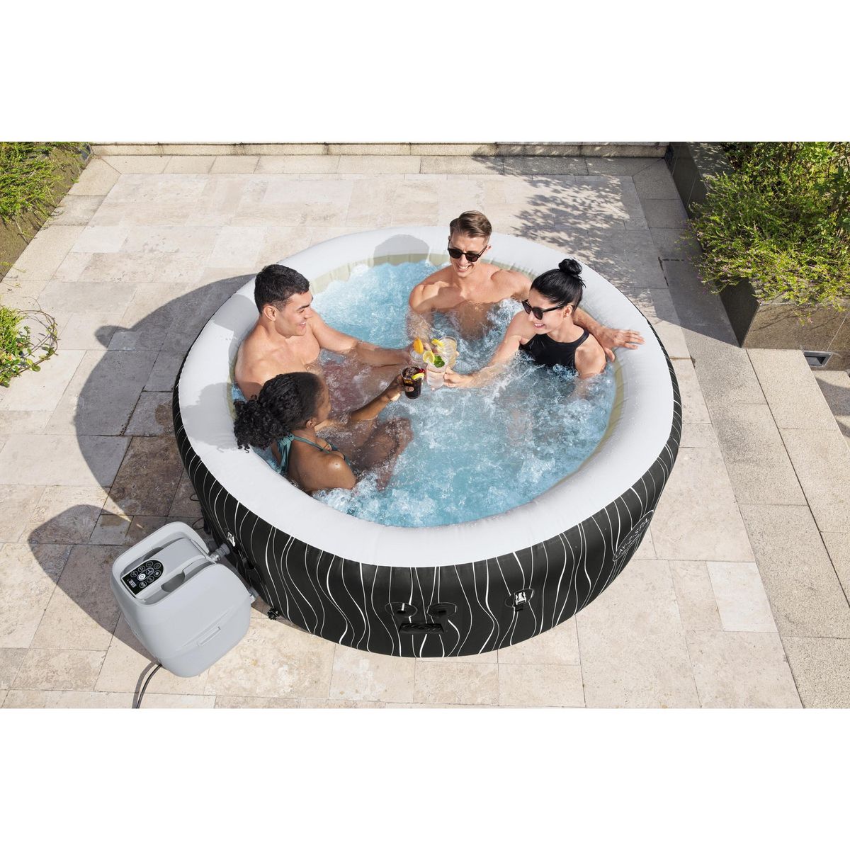 BESTWAY Spa gonflable rond 4-6 personnes 196x66cm HOLLYWOOD
