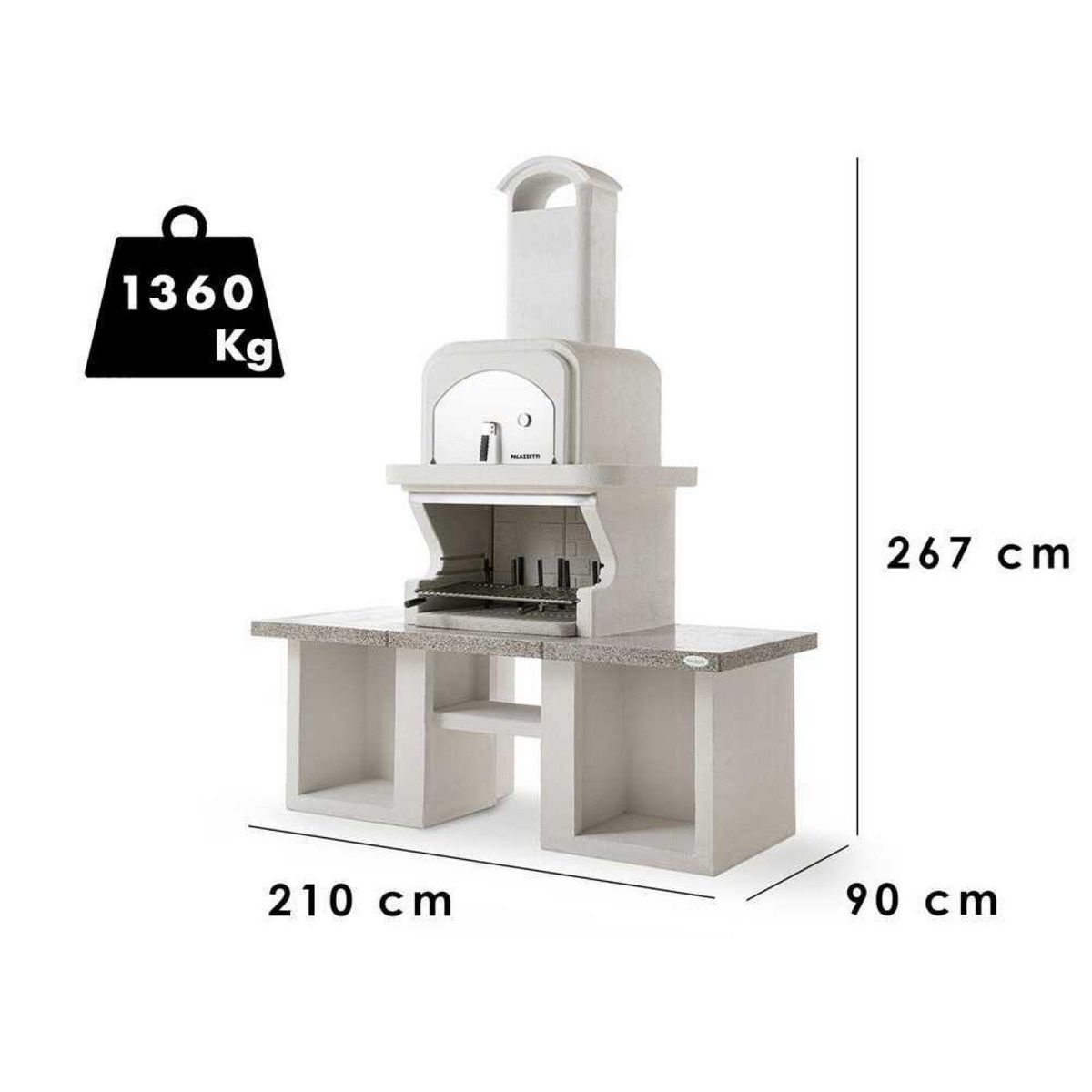 EASY GARDEN BY PALAZZETTI Barbecue - four combiné fixe charbon - En pierre - PAMPLONA
