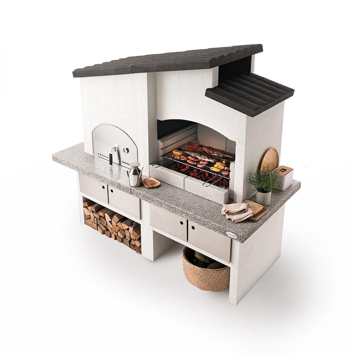 EASY GARDEN BY PALAZZETTI Barbecue - four combiné fixe charbon - En pierre - NEW ZEALAND 2