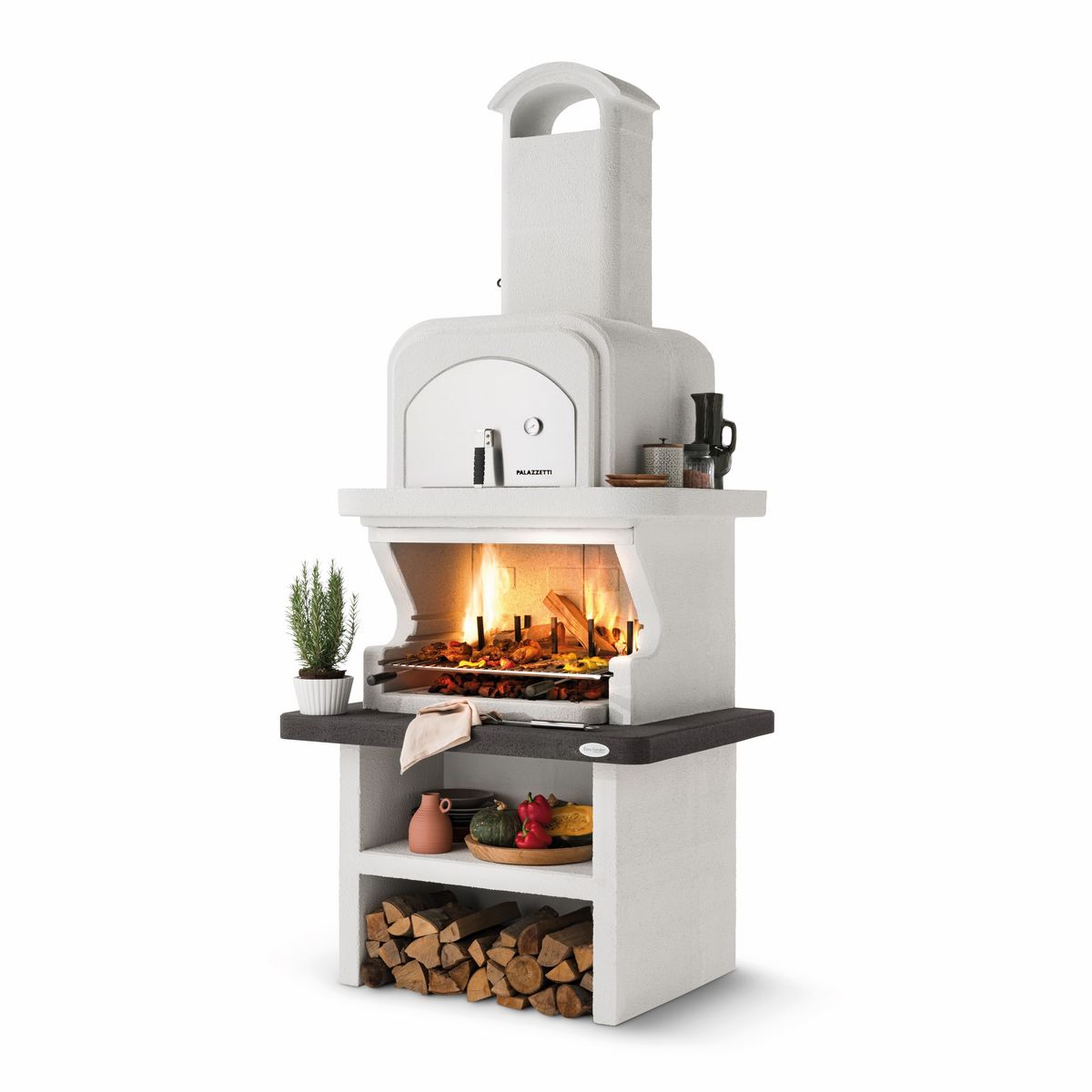 EASY GARDEN BY PALAZZETTI Barbecue - four combiné fixe charbon - En pierre - BALOS