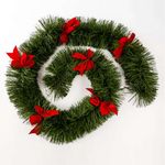 Guirlande de Noël Verte lumineuse de 200 mètres x 6 cm x 2.7 mètres avec Nœud