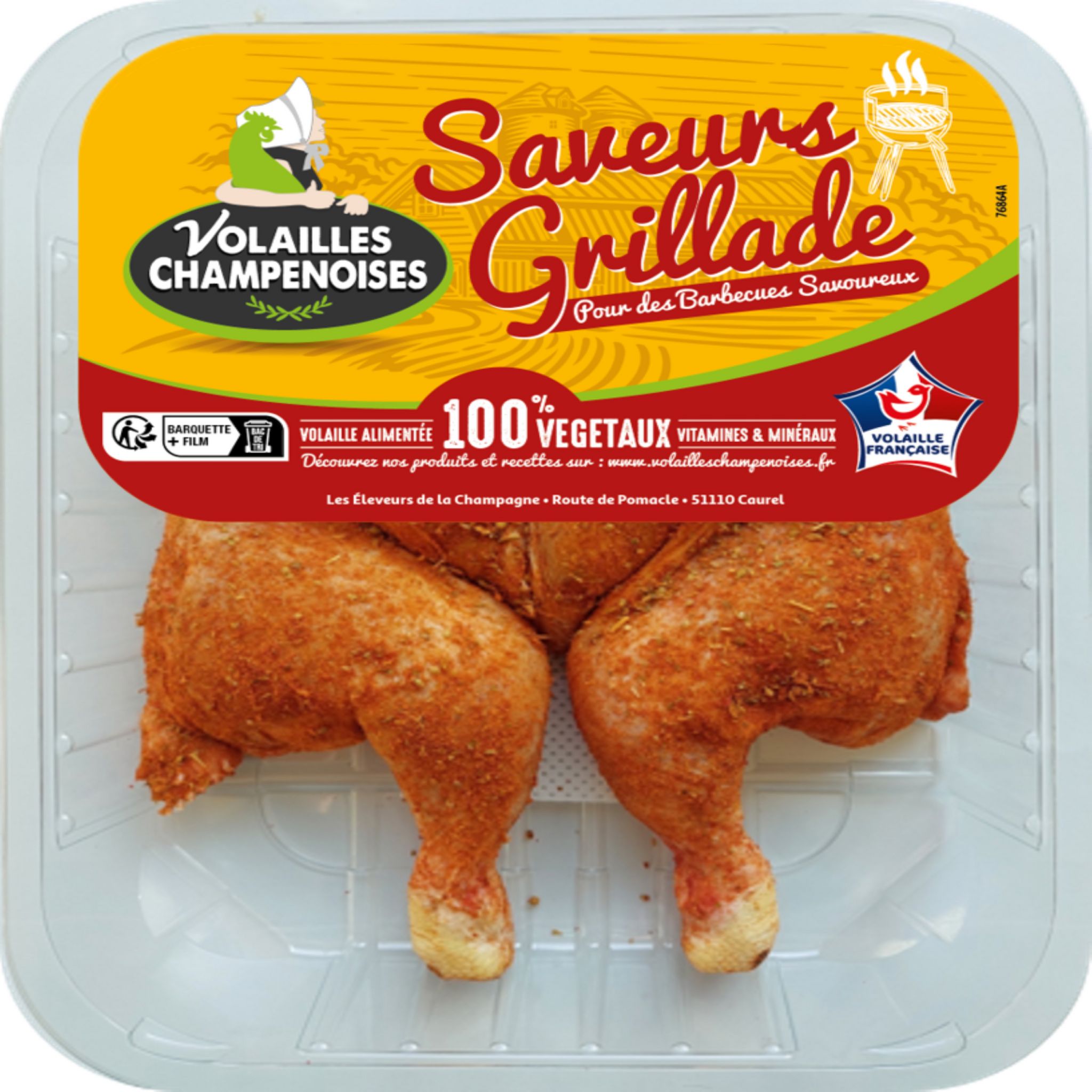 VOLAILLES CHAMPENOISES Poulet crapaunide à la portugaise 1,2kg