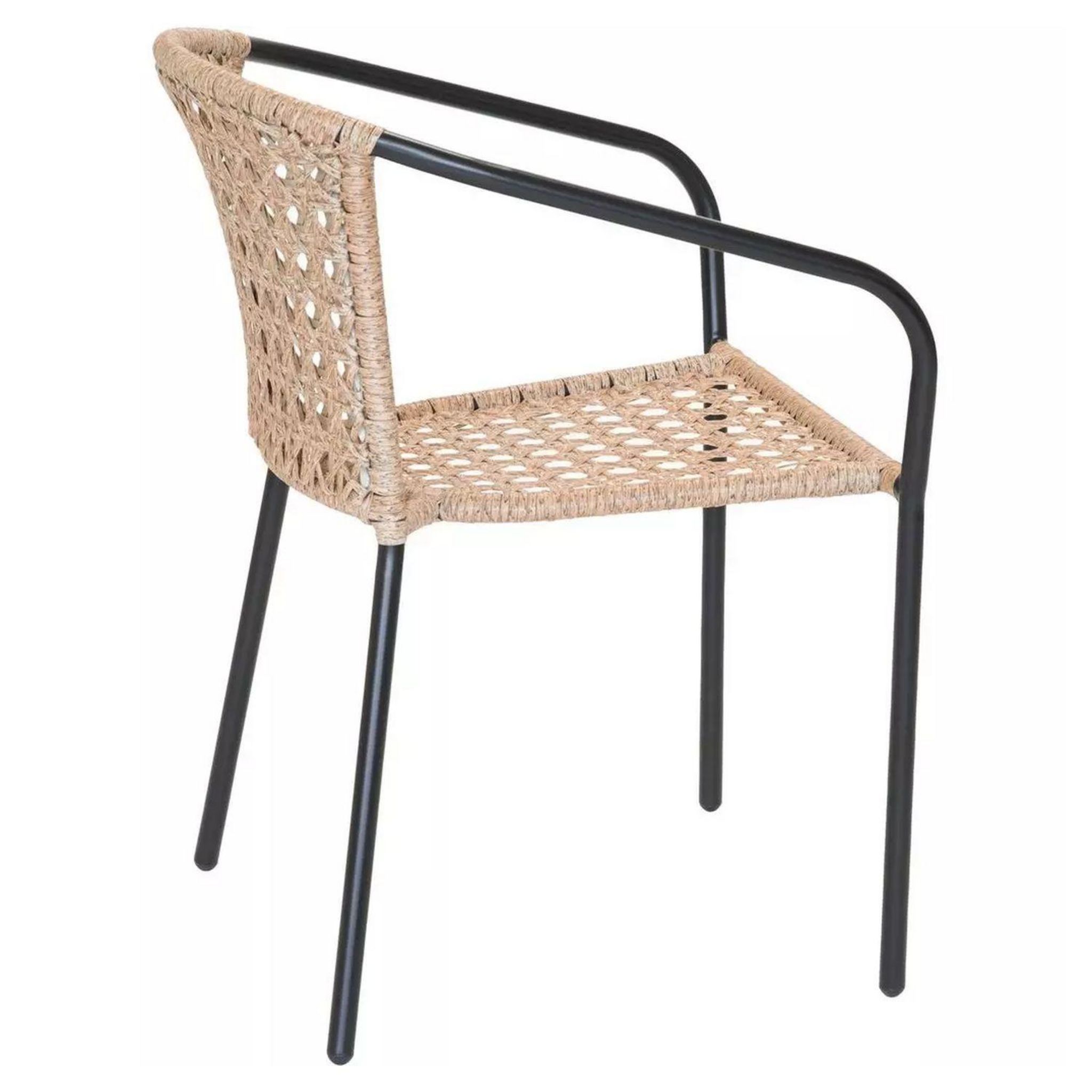 Voir la diapositive 2 : JARDILINE Fauteuil de jardin - Résine tressée/Acier - Noir/Naturel - COCOS