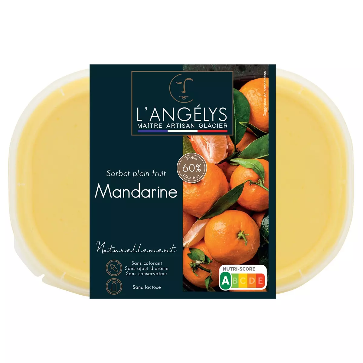 L'ANGELYS Sorbet saveur mandarine 500g