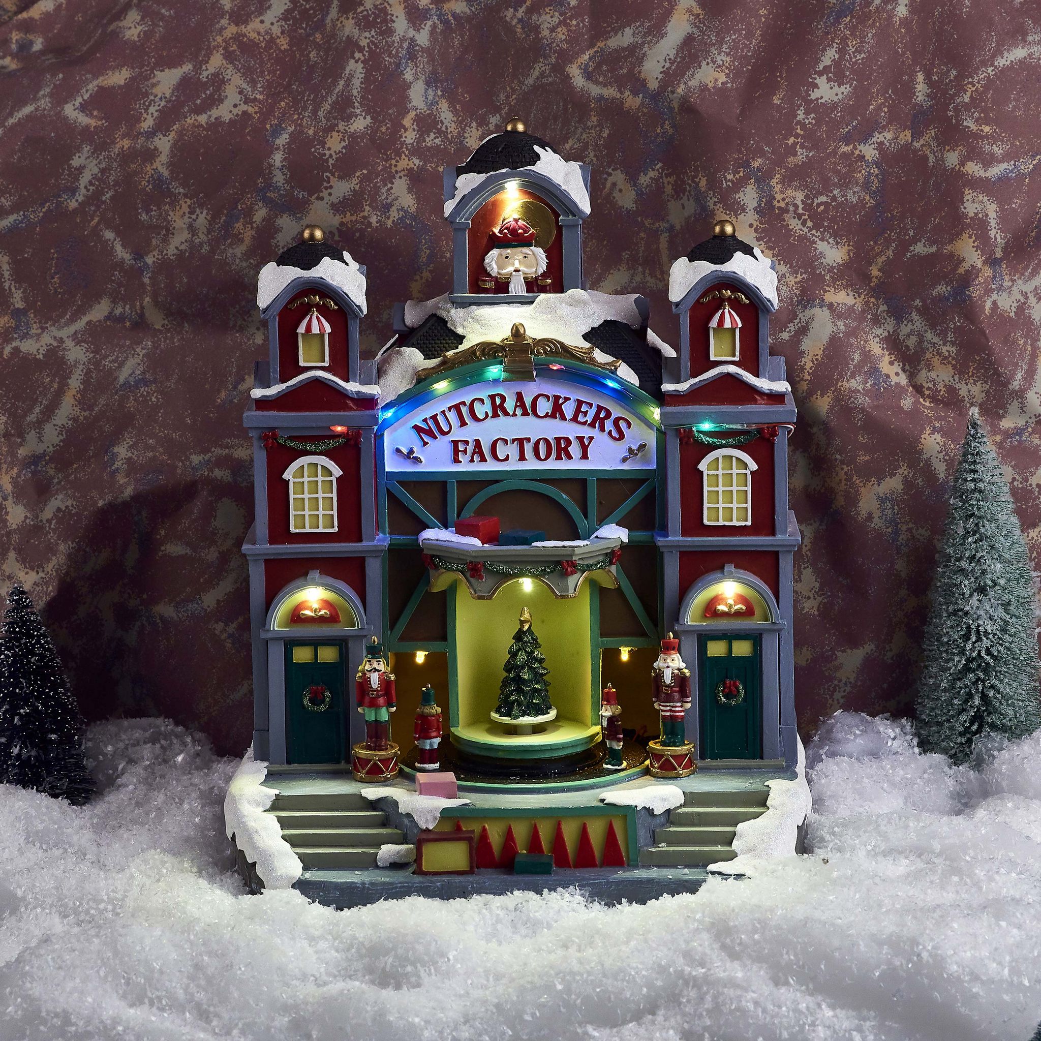 Voir la diapositive 4 : ACTUEL Village Lumineux de Noël avec Arbre en Mouvement