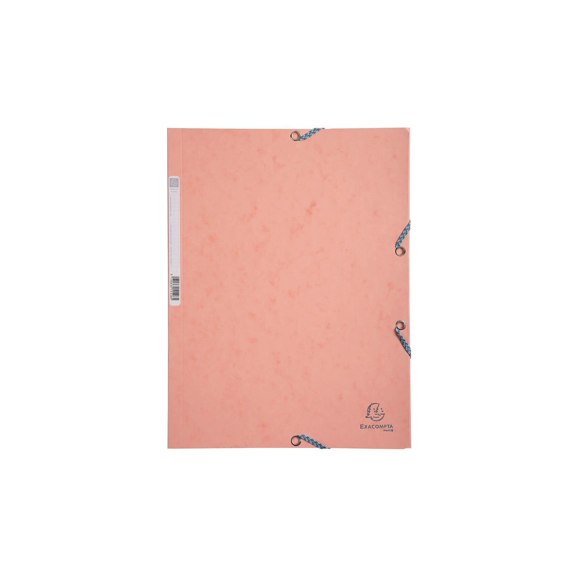 EXACOMPTA Chemise à 3 rabats en carton, corail