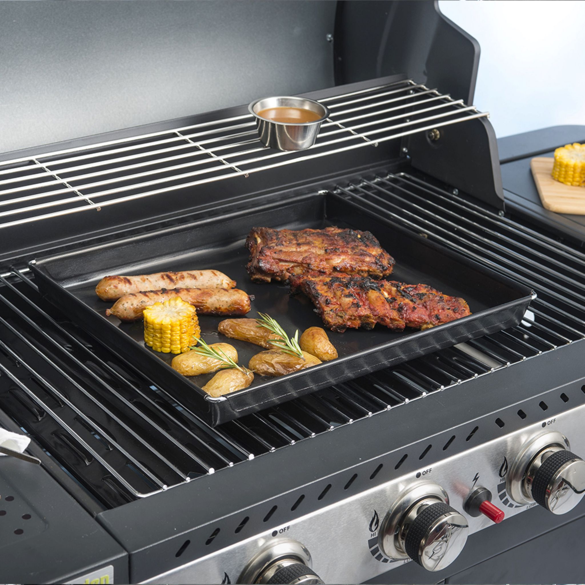 Voir la diapositive 4 : Petit plat de cuisson barbecue/four 19x29x3cm - Noir