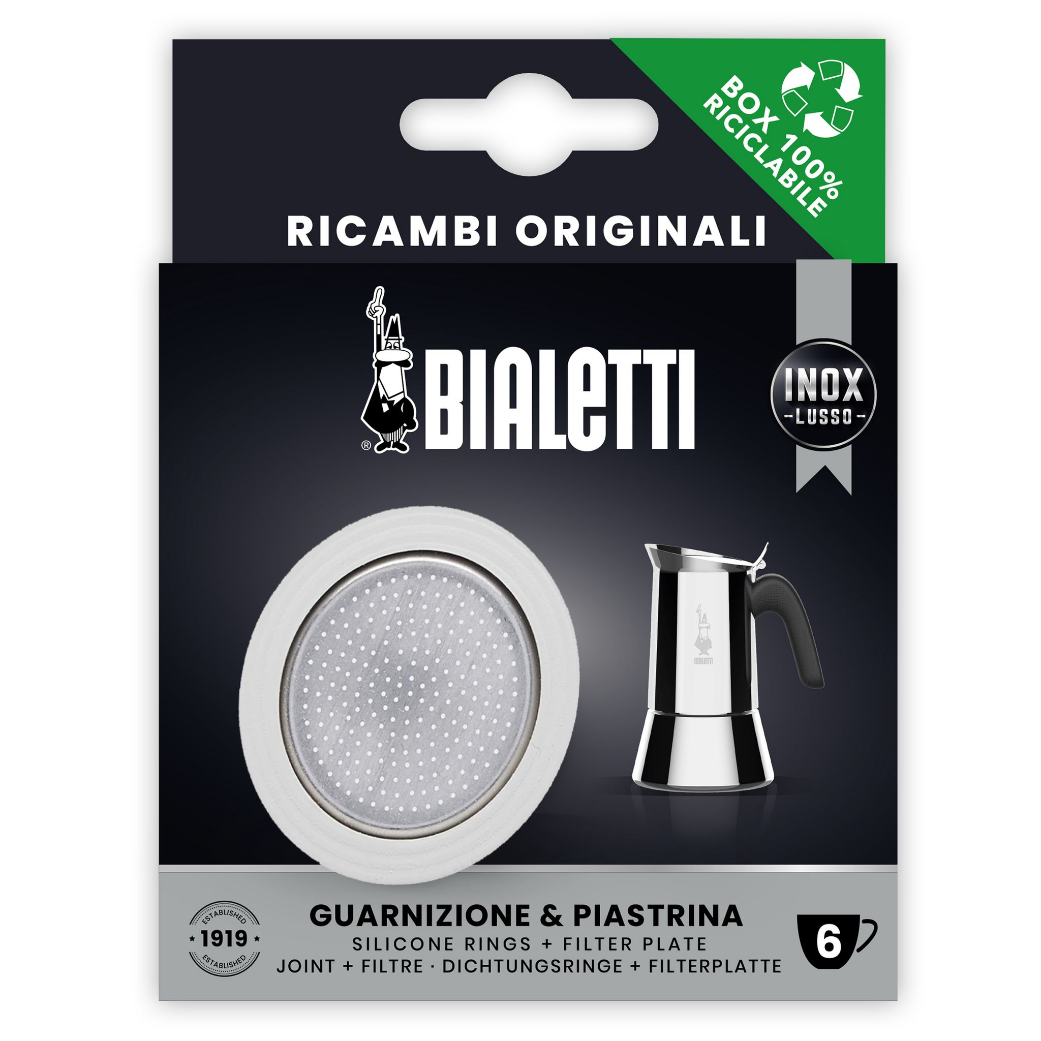 BIALETTI Joint + filtre cafetière à l'italienne 800412 - Blanc