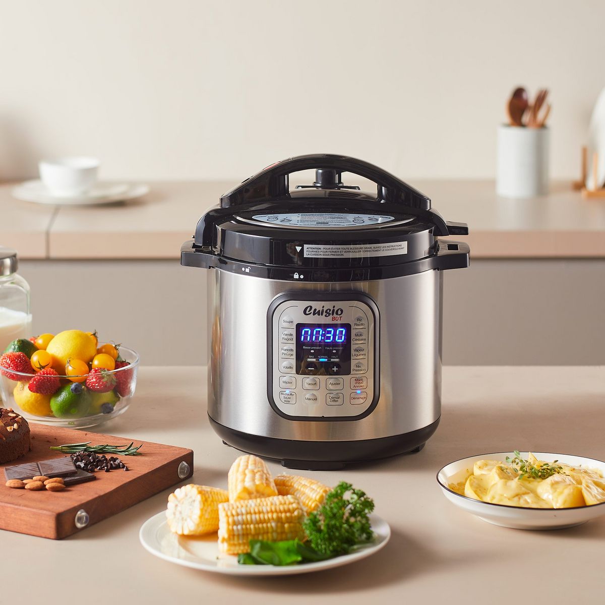 KITCHENCOOK Robot cuiseur CUISIOBOT - Noir et Argent