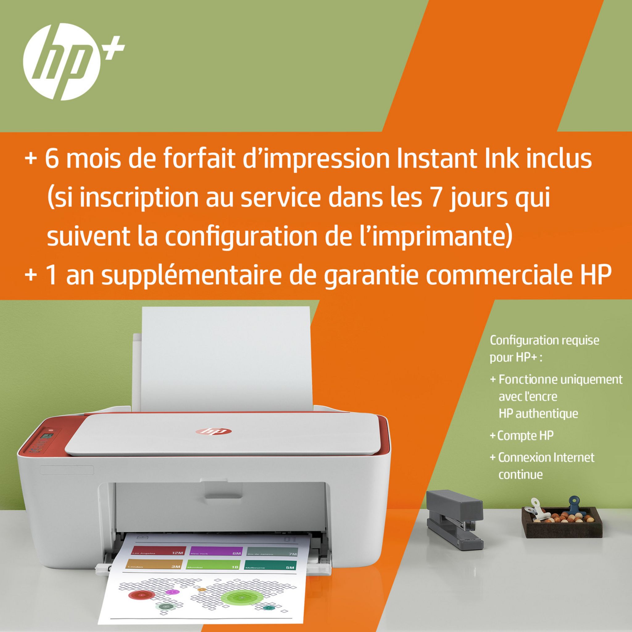 Voir la diapositive 10 : HP Imprimante DESKJET 2723E Terracotta - compatible Instant Ink 