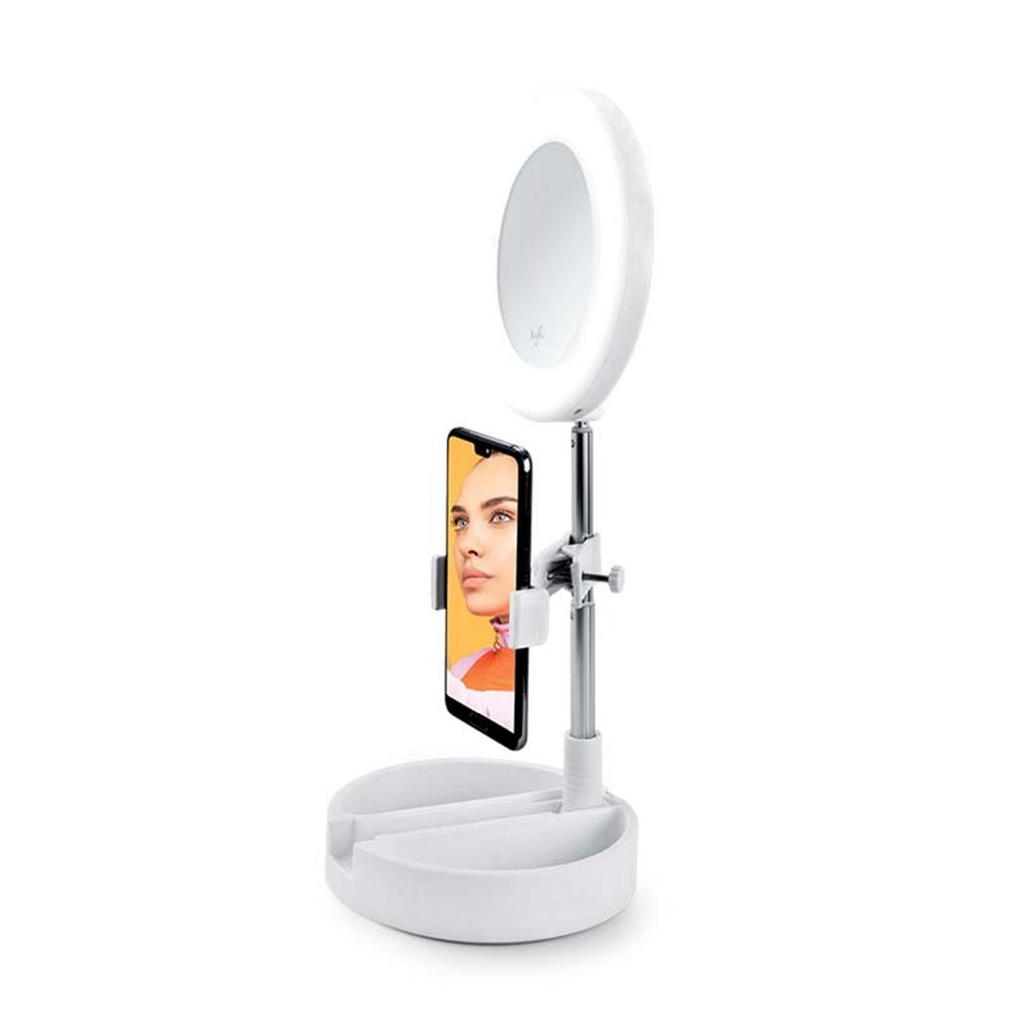 Voir la diapositive 6 : YOGHI Miroir selfie LED MRR1  - Blanc