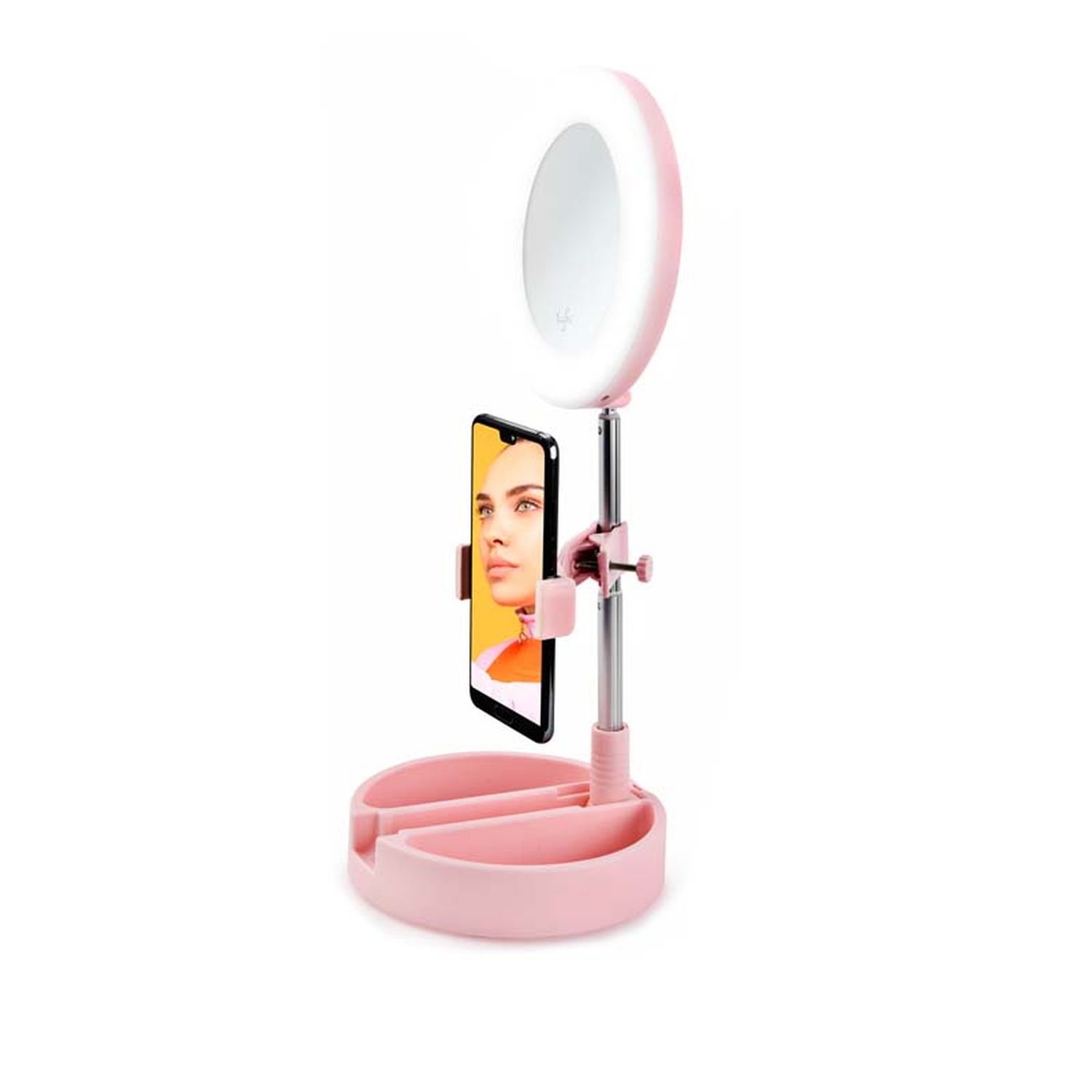 Voir la diapositive 4 : YOGHI Miroir selfie LED MRR1  - Rose