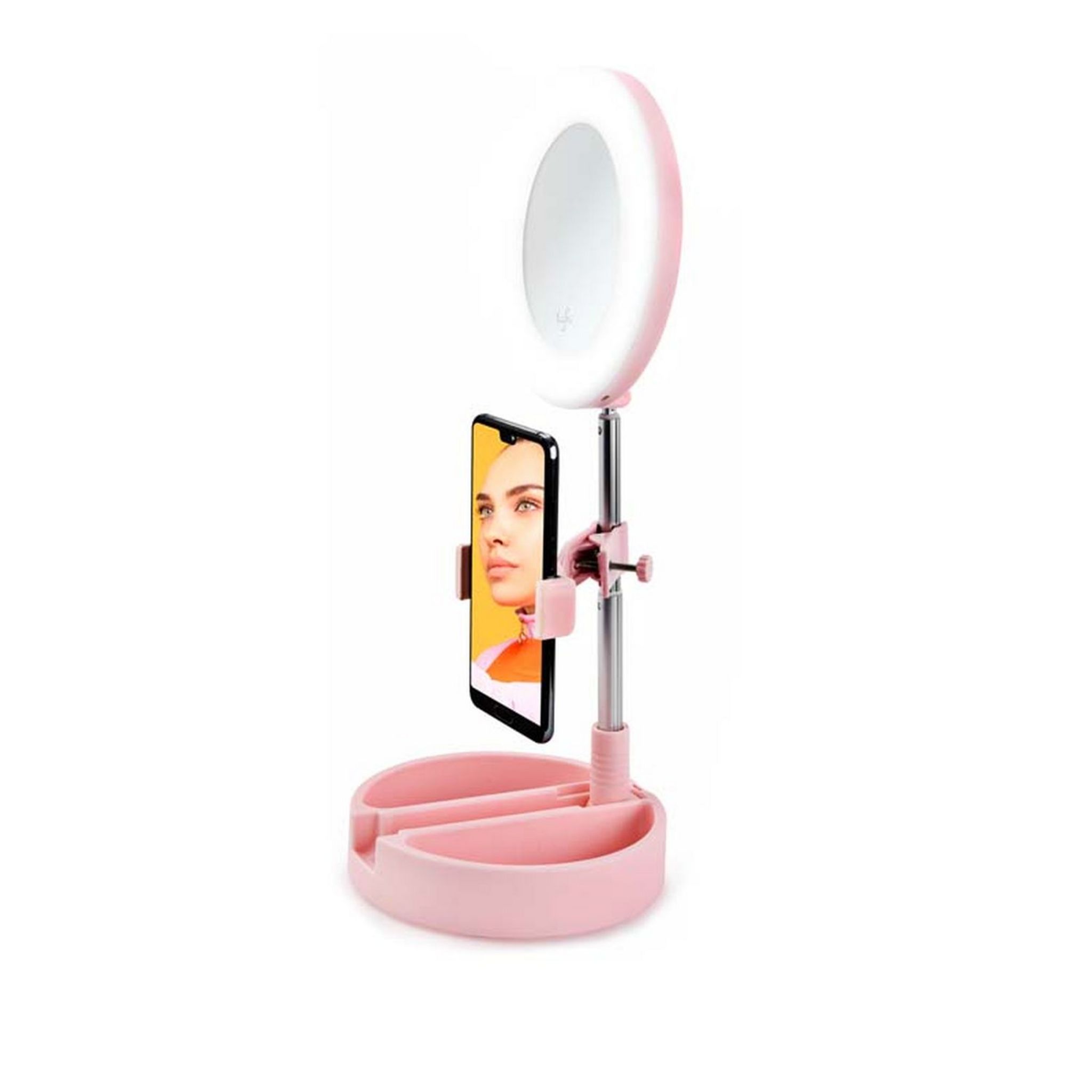 Voir la diapositive 4 : YOGHI Miroir selfie LED MRR1  - Rose