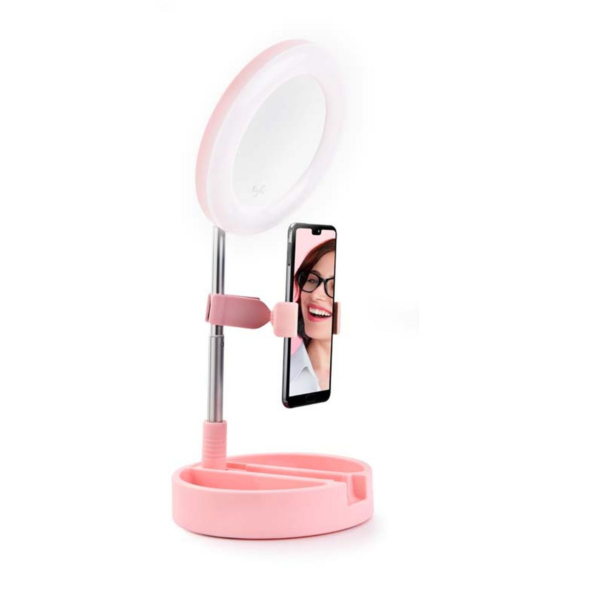 Voir la diapositive 5 : YOGHI Miroir selfie LED MRR1  - Rose