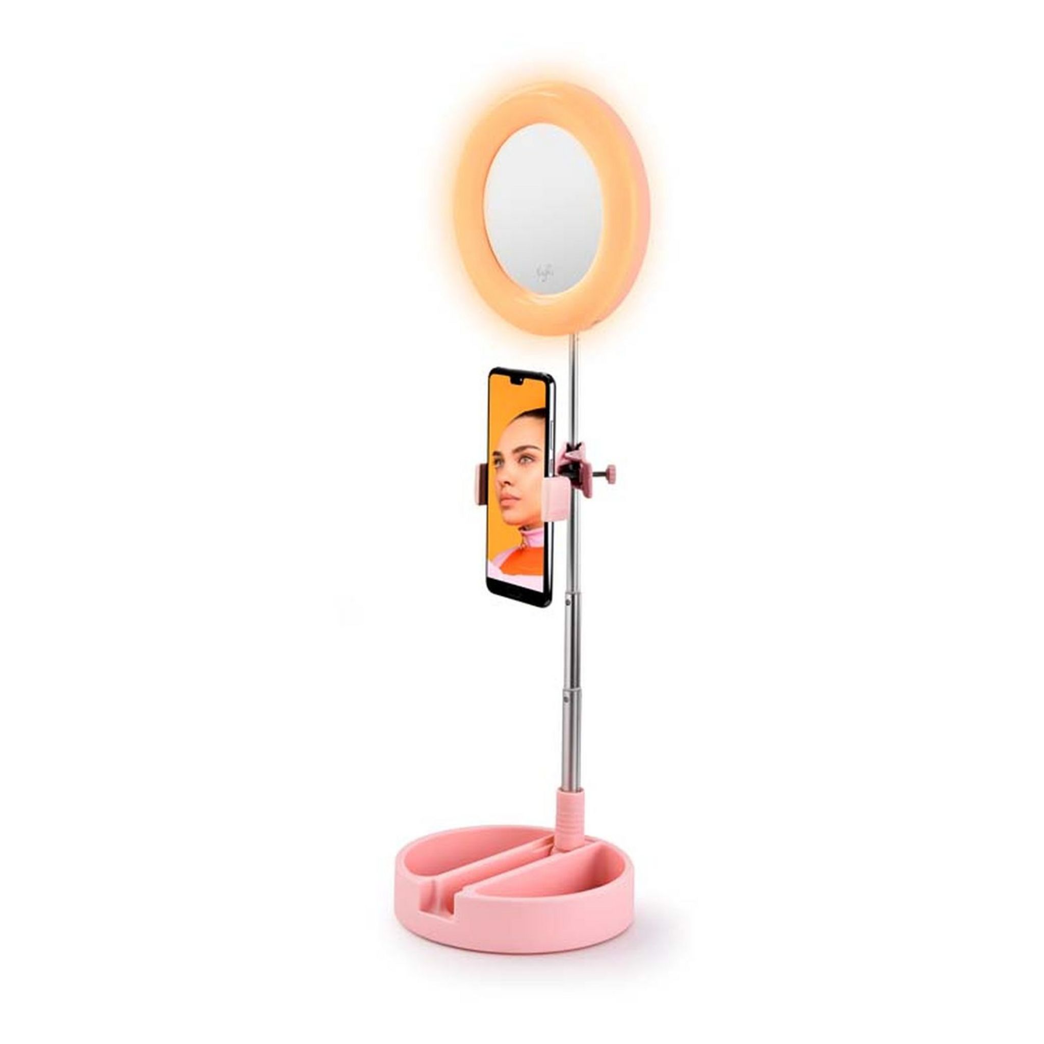 Voir la diapositive 9 : YOGHI Miroir selfie LED MRR1  - Rose