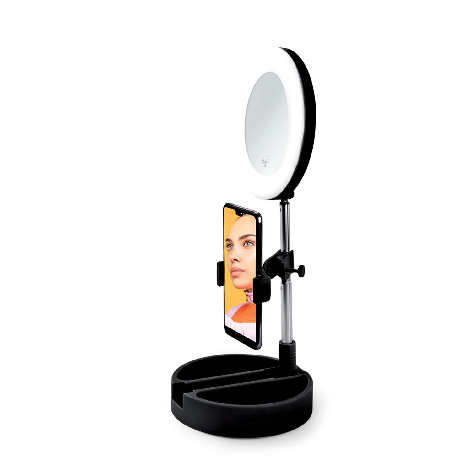 Voir la diapositive 2 : YOGHI Miroir selfie LED MRR1  - Noir