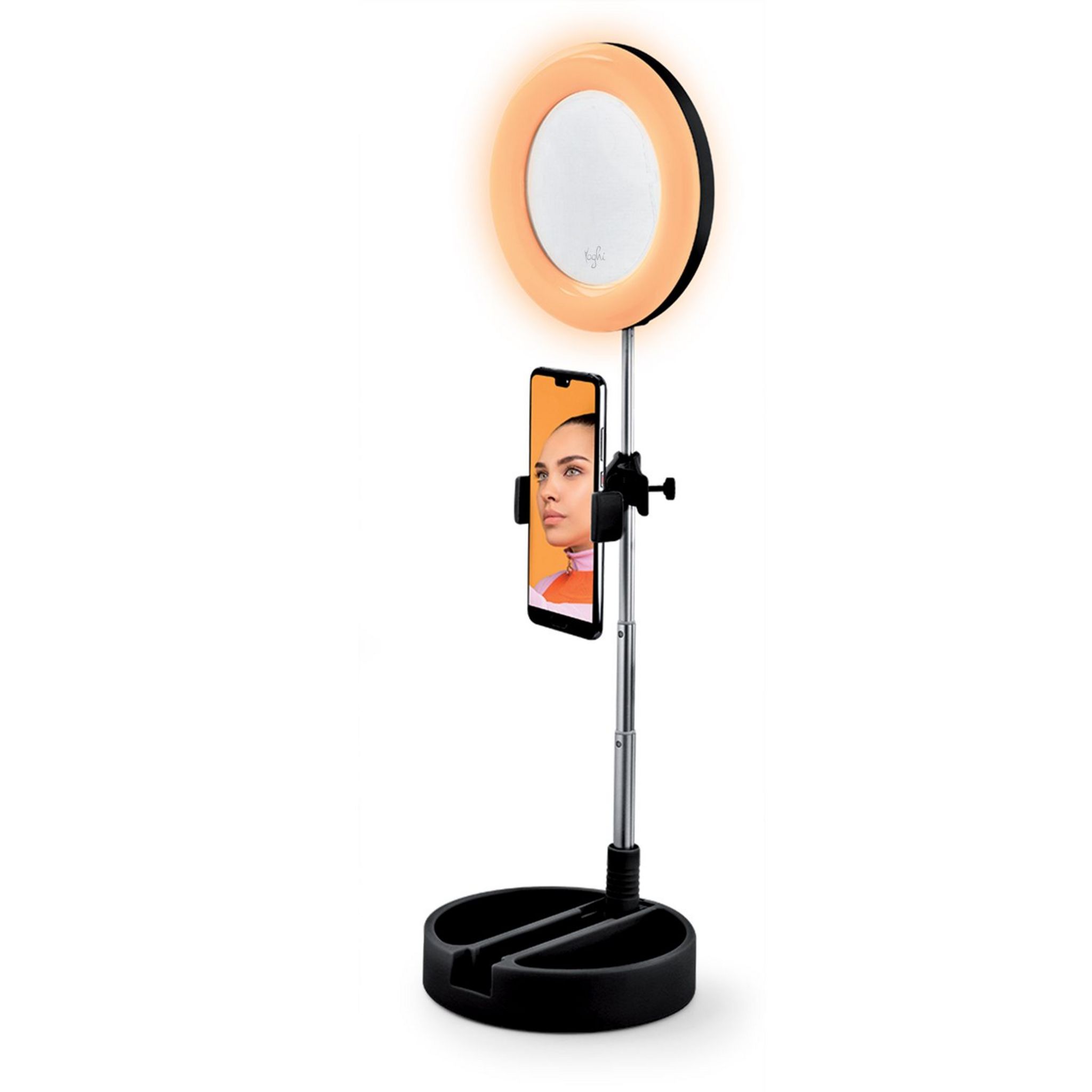 Voir la diapositive 3 : YOGHI Miroir selfie LED MRR1  - Noir
