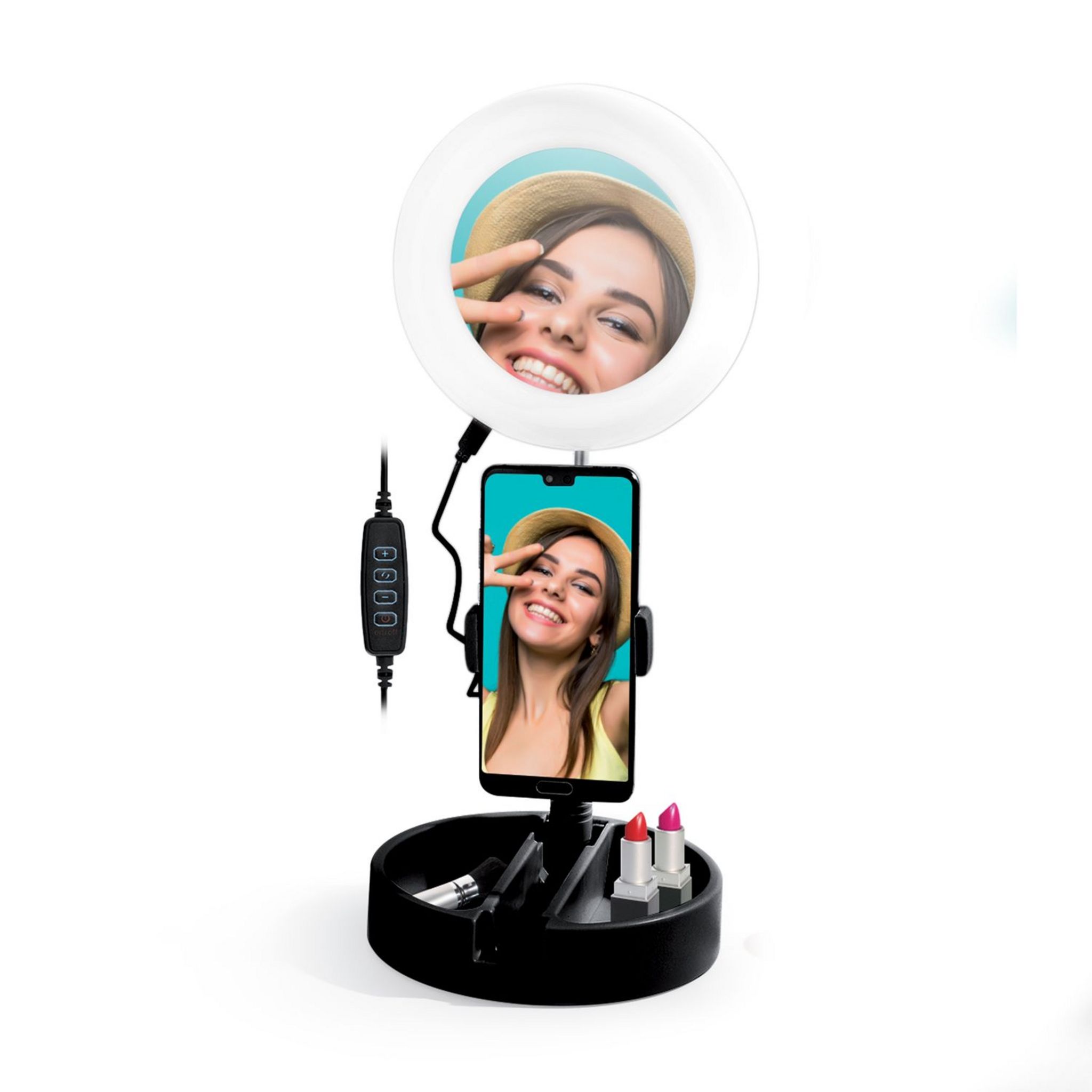 Voir la diapositive 9 : YOGHI Miroir selfie LED MRR1  - Noir