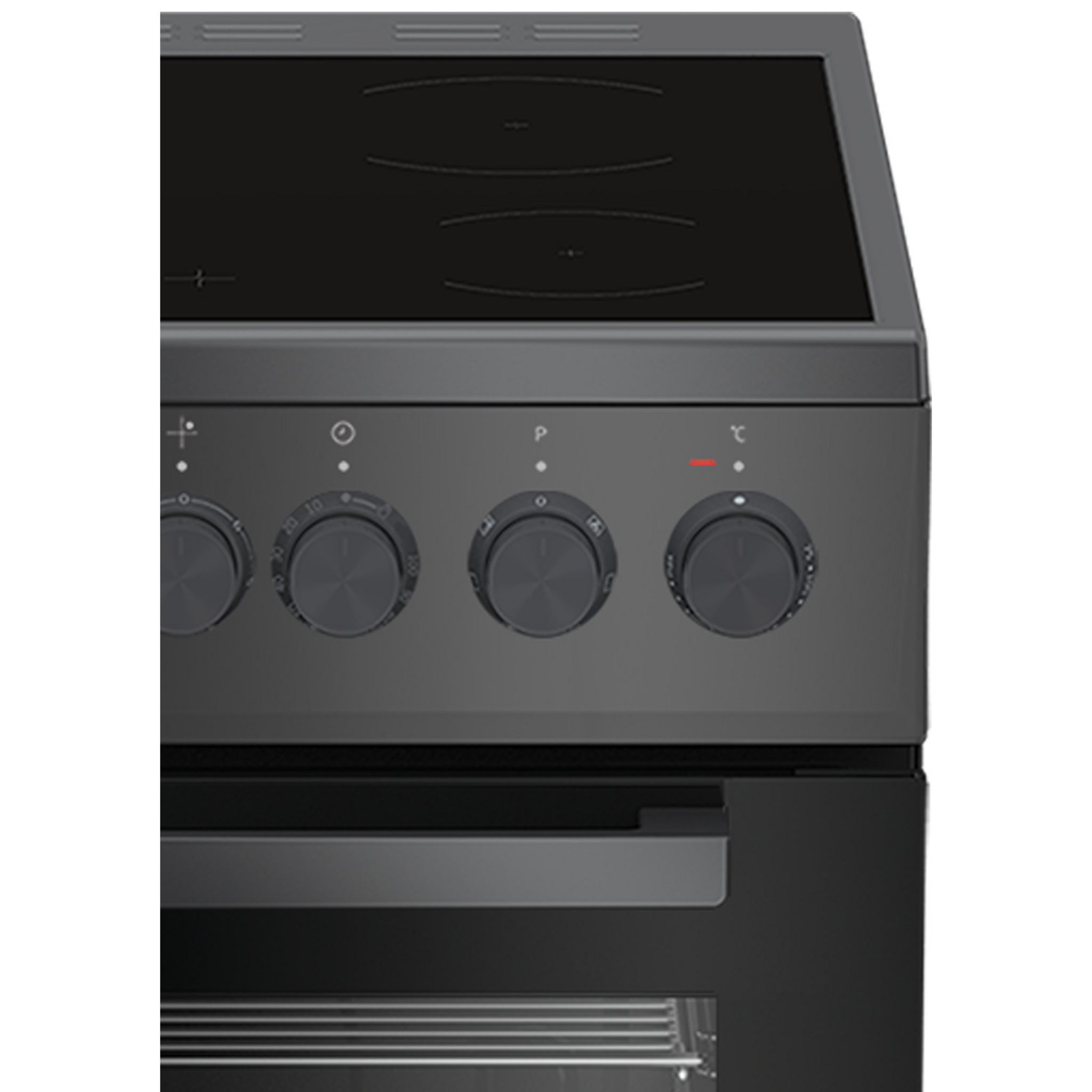 Voir la diapositive 5 : BEKO Cuisinière vitrocéramique FSS57100GAC - 50 cm, 4 Foyers