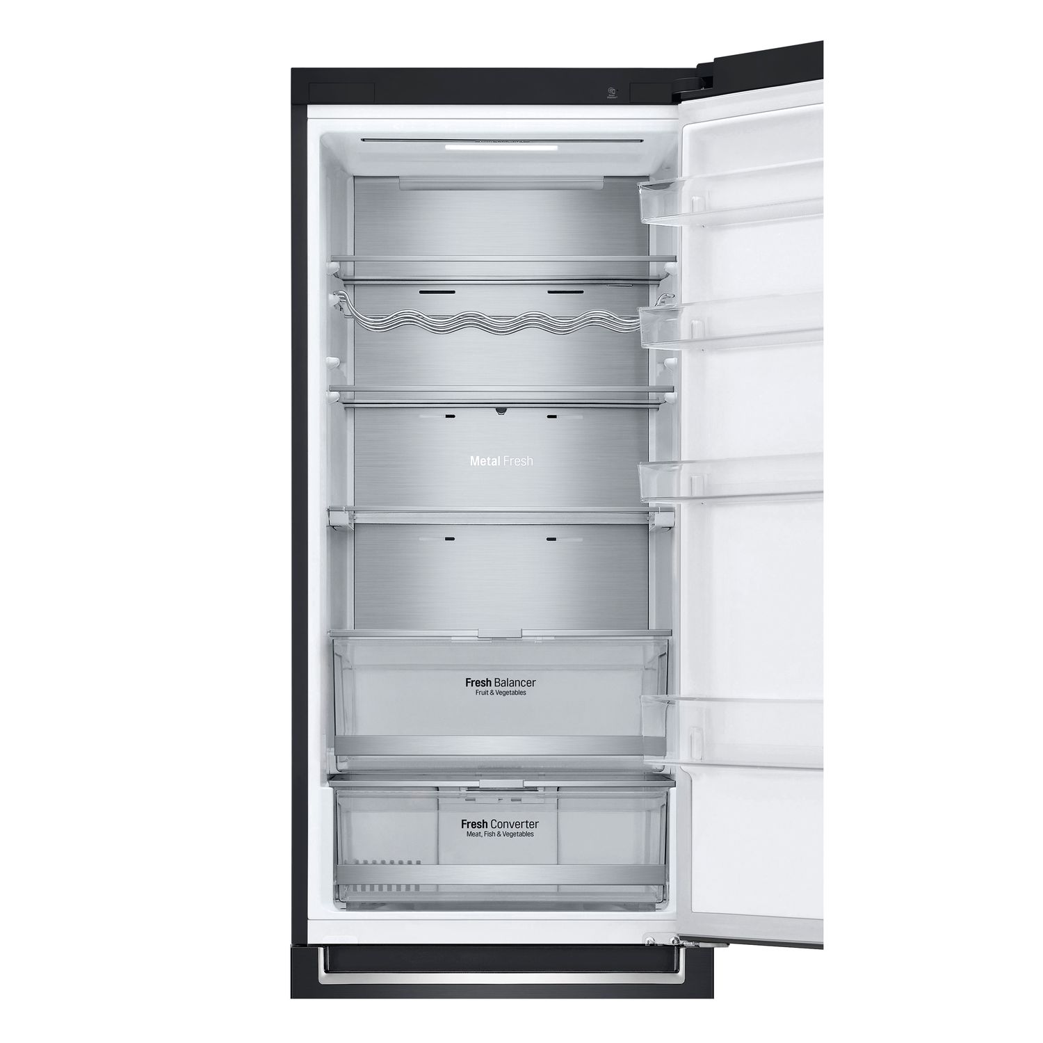 Voir la diapositive 4 : LG Réfrigérateur combiné GBB72MCUDN, 384 L, Froid ventilé No frost, D
