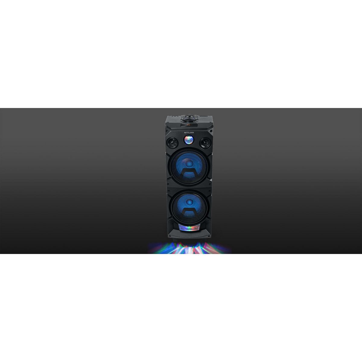 MUSE Enceinte 3-1935 DJ - Noir - Bluetooth 4.2 - Coffrage en bois - Micro & Télécommande inclus