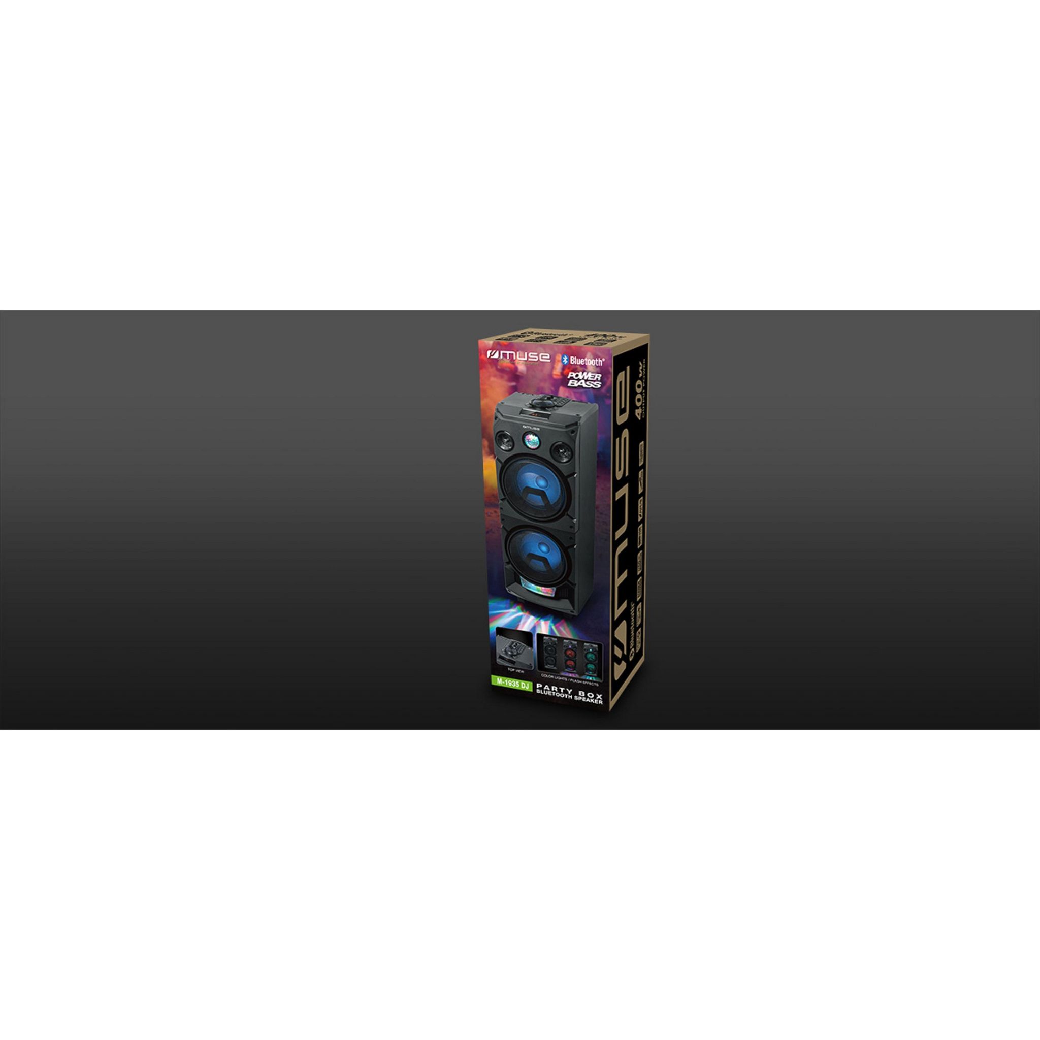 Voir la diapositive 2 : MUSE Enceinte 3-1935 DJ - Noir - Bluetooth 4.2 - Coffrage en bois - Micro & Télécommande inclus