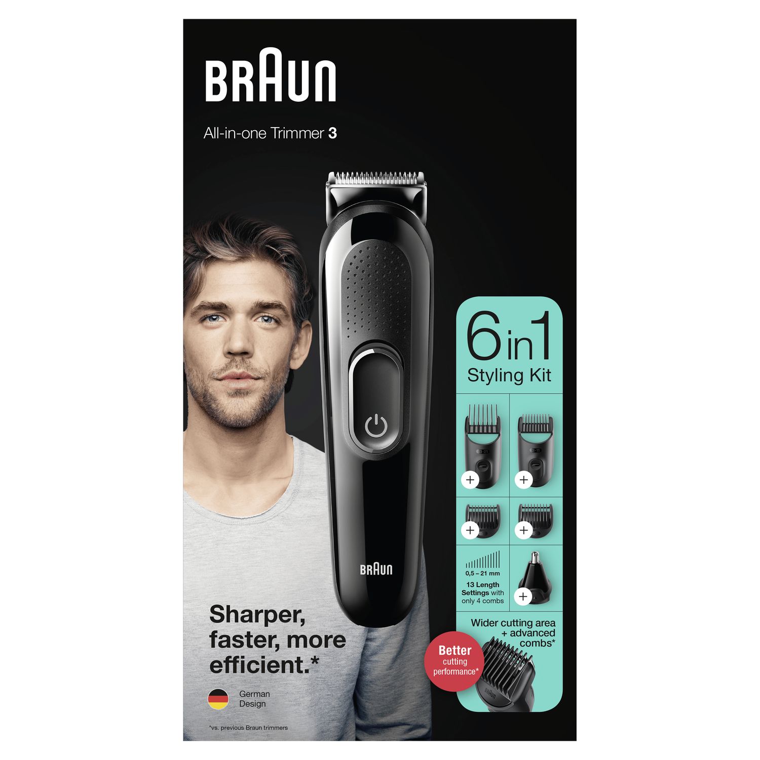 Voir la diapositive 3 : BRAUN Tondeuse multi MGK3320 - Noir