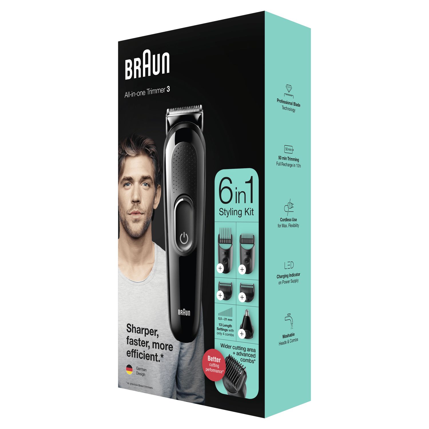Voir la diapositive 7 : BRAUN Tondeuse multi MGK3320 - Noir