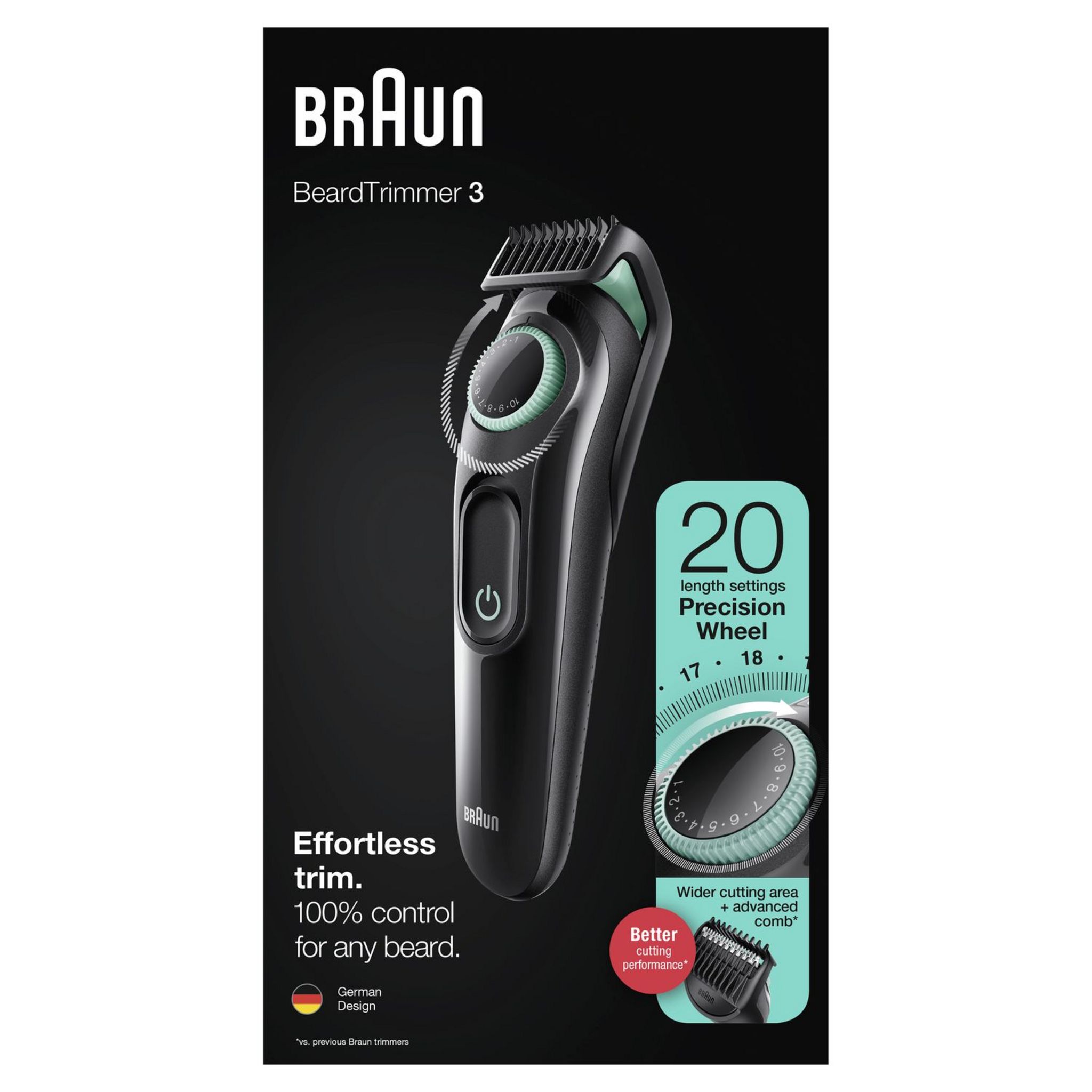 Voir la diapositive 4 : BRAUN Tondeuse barbe sans fil BT3321 - Noir