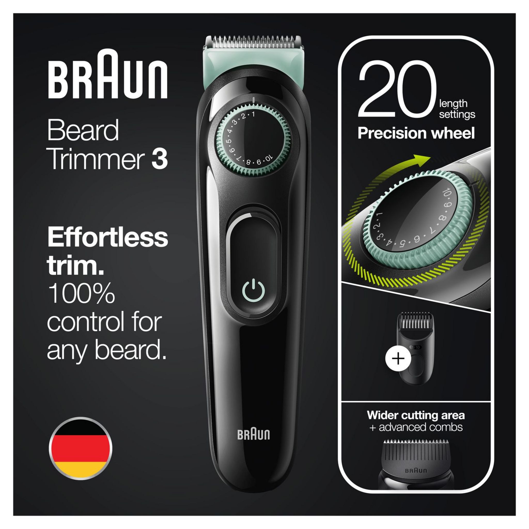 Voir la diapositive 6 : BRAUN Tondeuse barbe sans fil BT3321 - Noir