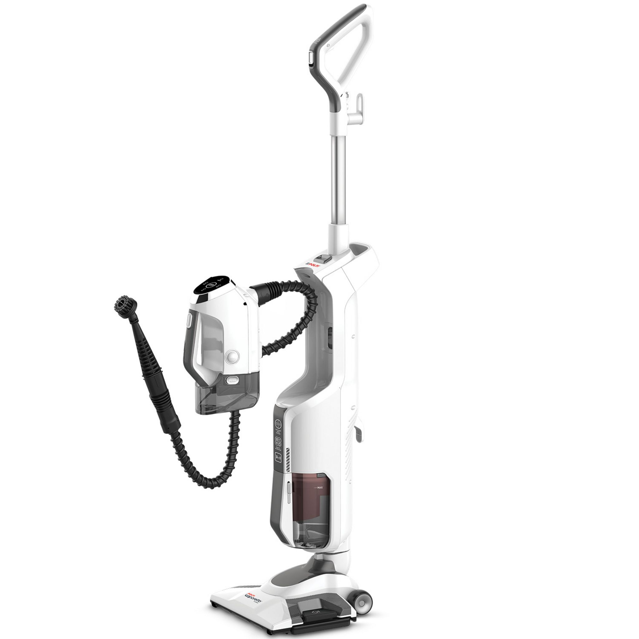 Voir la diapositive 2 : POLTI Balai vapeur 3 clean PTEU0295  - Noir et blanc