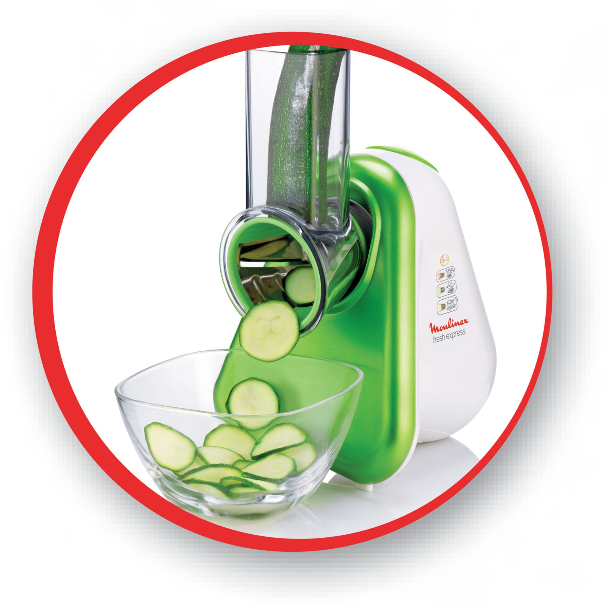 Voir la diapositive 12 : MOULINEX Fresh express 3 en 1 DJ753510 - Rouge