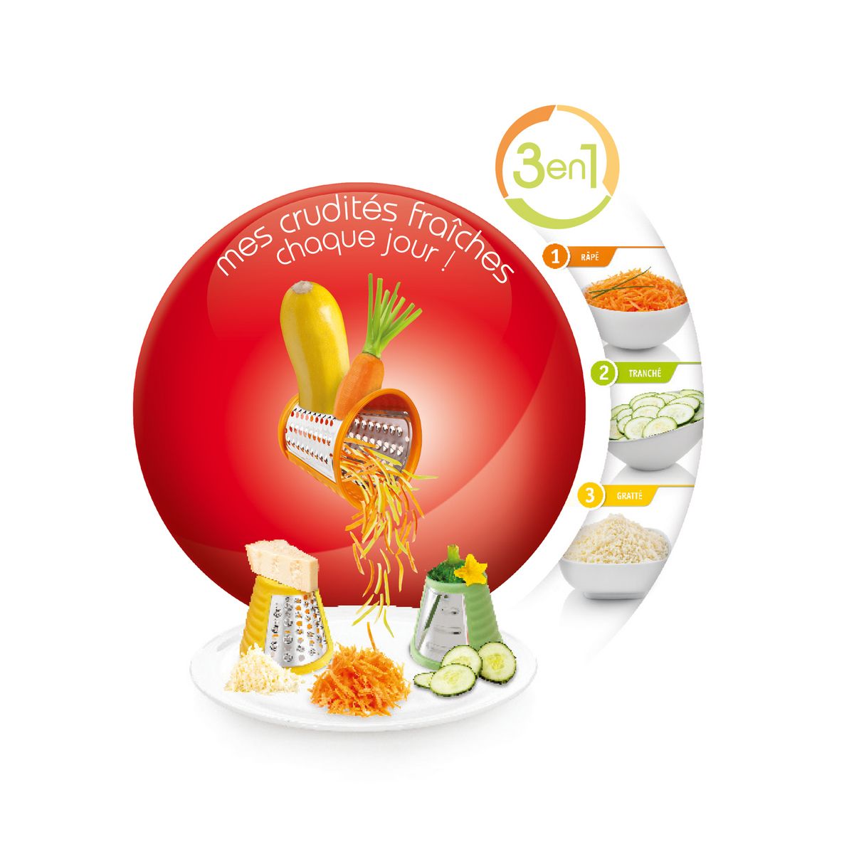 MOULINEX Fresh express 3 en 1 DJ753510 - Rouge