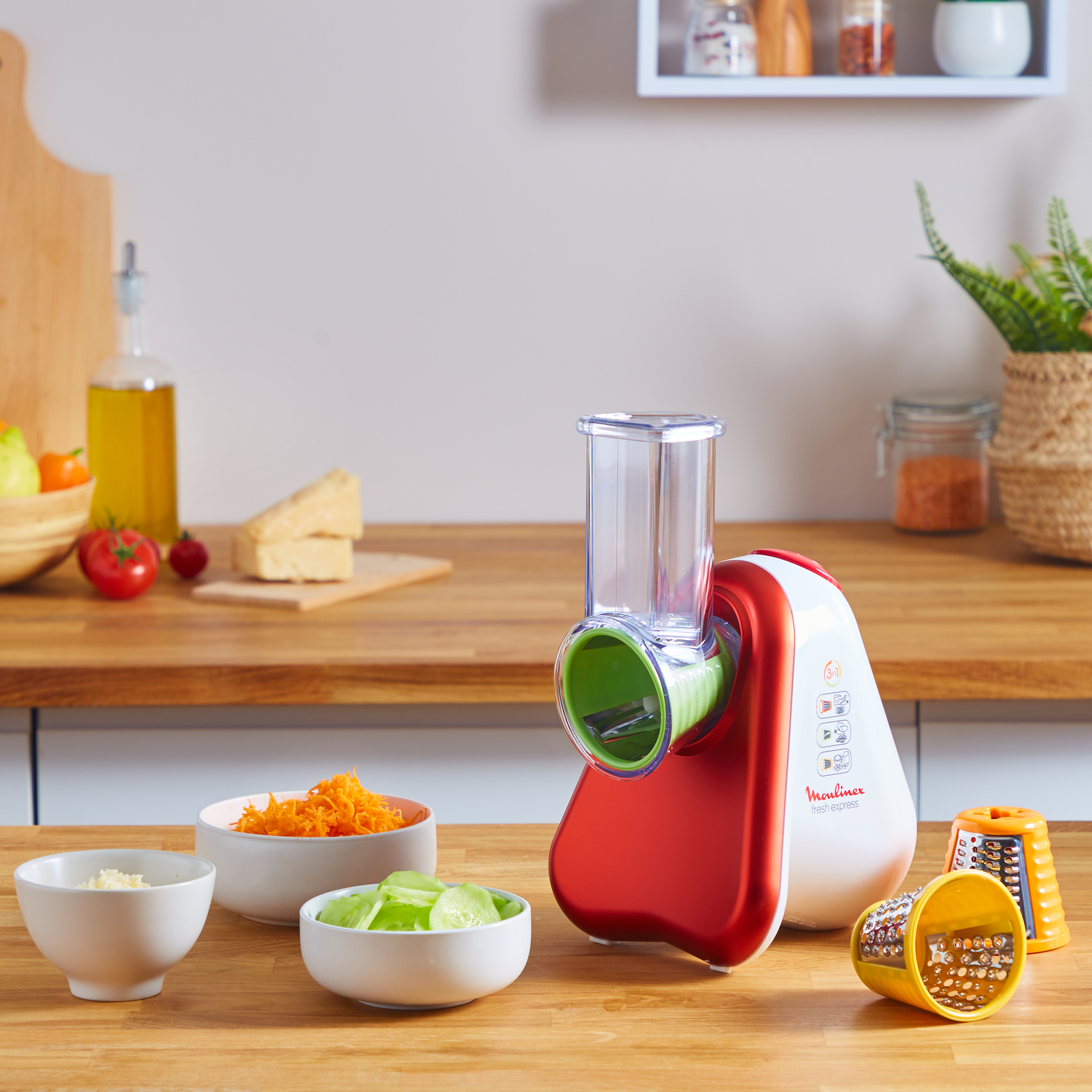 Voir la diapositive 7 : MOULINEX Fresh express 3 en 1 DJ753510 - Rouge